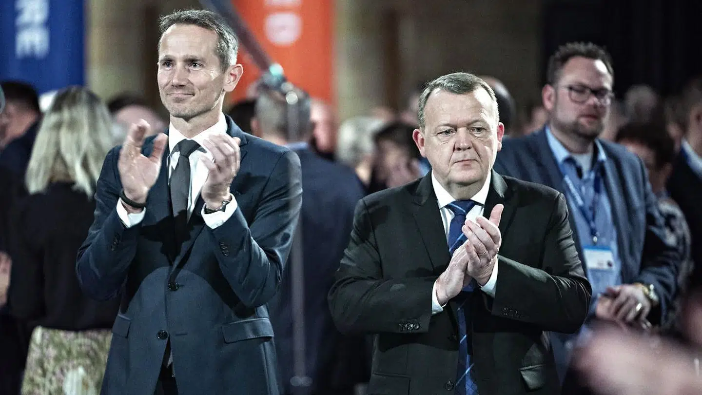 Venstres Landsmøde 2018 i Herning Kongrescenter. Åbning med morgensang, Kristian Jensen og statsminister Lars Løkke Rasmussen. Herning den 17. november 2018.. (Foto: Jens Nørgaard Larsen/Ritzau Scanpix)