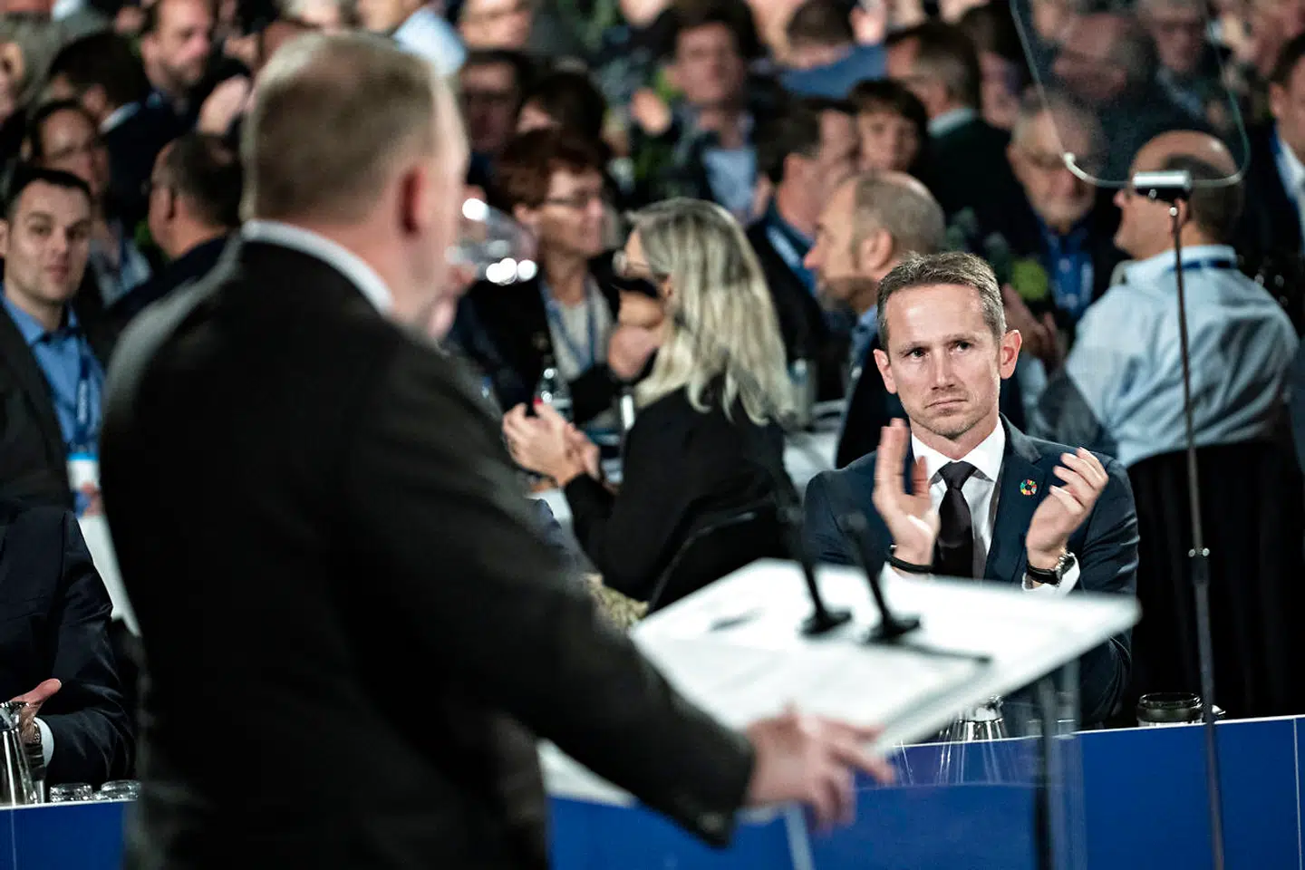 Venstres Landsmøde 2018 i Herning Kongrescenter. Lars Løkke Rasmussen og Kristian Jensen. Herning den 17. november 2018.. (Foto: Jens Nørgaard Larsen/Ritzau Scanpix)