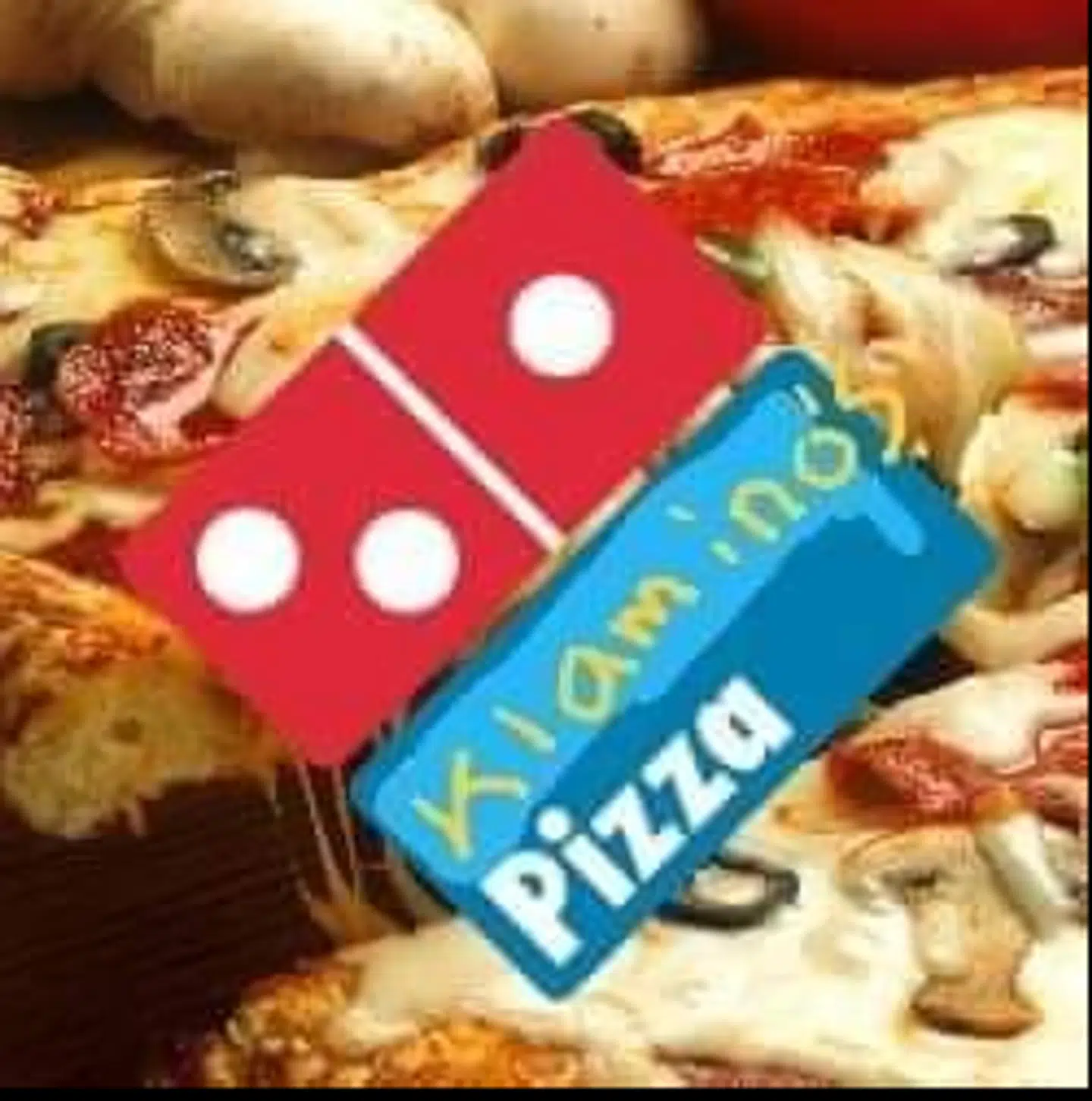 Domino's får en hård medfart på sociale medier. Her er det en 'troll', der har lavet Klamino's Pizza-logo.