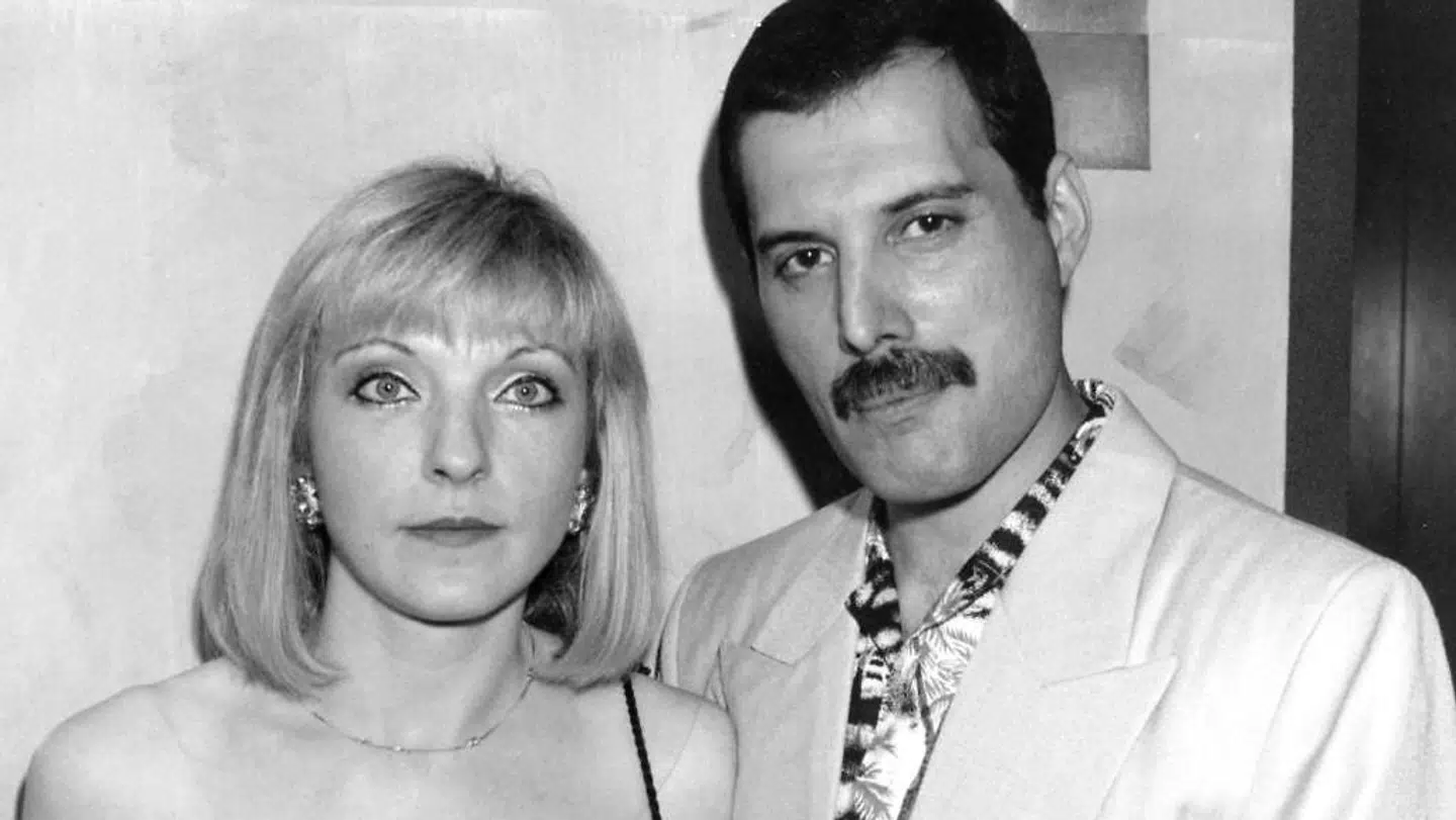 Freddie Mercury og Mary Austin, som han dannede par med i seks års tid.