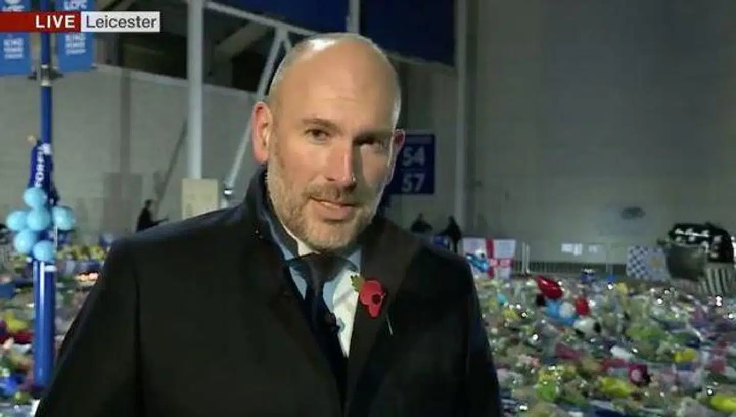 Dan Roan, som det har set ud, når han har været igennem fra Leicester i BBCs dækning af tragedien.