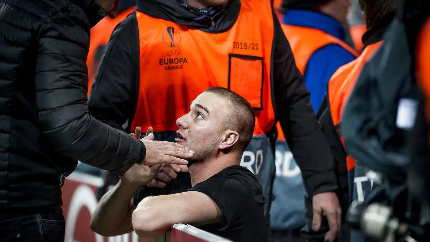 Slavia Prag fans efter Europa League kampen mellem FCK - SK Slavia Praha i Telia Parken torsdag den 25 oktober 2018. (Foto: Liselotte Sabroe/Ritzau Scanpix)