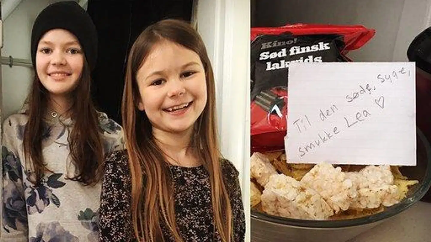 Lea har to piger på 11 og otte år. De har sammen med deres far forsøgt at sørge så godt som muligt for deres mor. Lea har f.eks. i perioder ikke kunne indtage andet mad end lakridserne her på billedet. Foto: Privat.