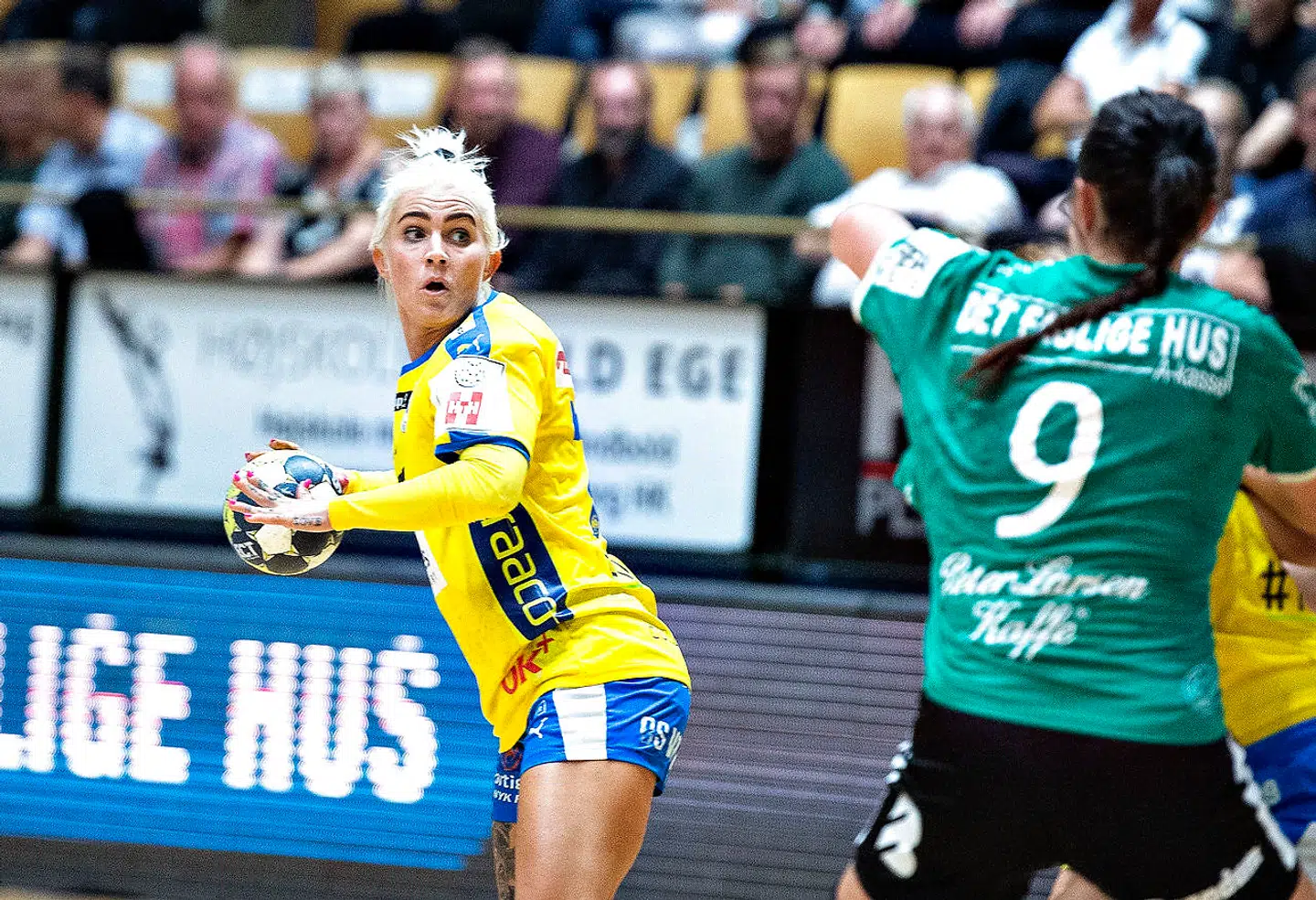 (ARKIV) Nykøbing Falsters Kristina Kristiansen i HTH liga-kampen mellem Viborg HK og Nykøbing Falster Håndboldklub i Vibocold Arena i Viborg, tirsdag 28. august 2018. Nykøbing Falster-profilen Kristina Kristiansen skal opereres med en brækket hånd og er ude i længere tid. Det skriver Ritzau, tirsdag den 25. september 2018.. (Foto: Henning Bagger/Ritzau Scanpix)