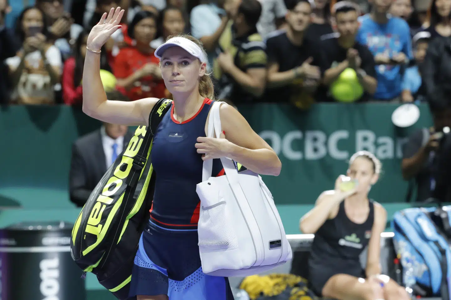 Caroline Wozanicki skal tirsdag 13.30 dansk tid møde Petra Kvitova i sin næste kamp ved WTA Finals. Vincent Thian/Ritzau Scanpix