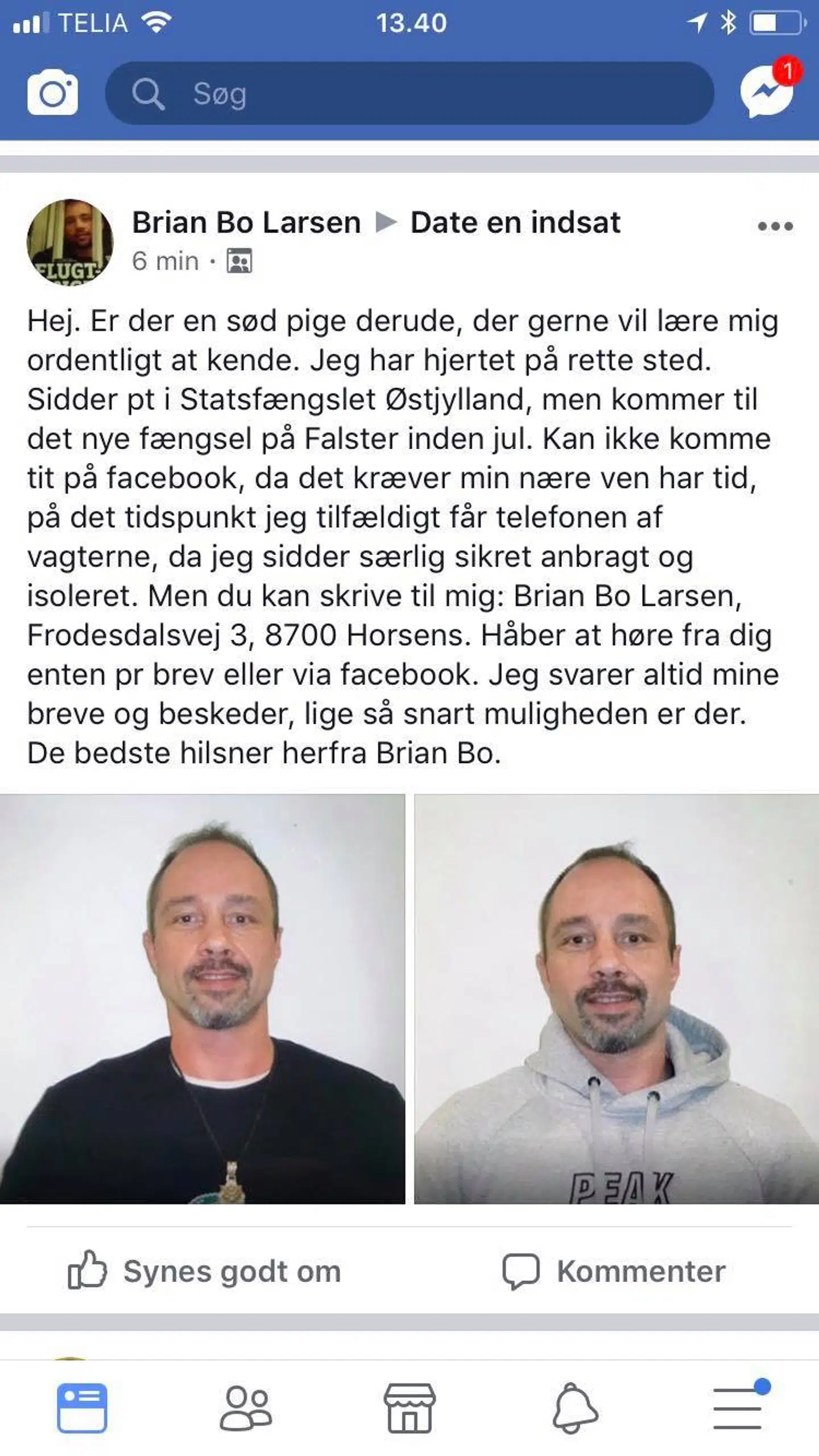 Brian Bo Larsen søger kvindeligt bekendtskab.