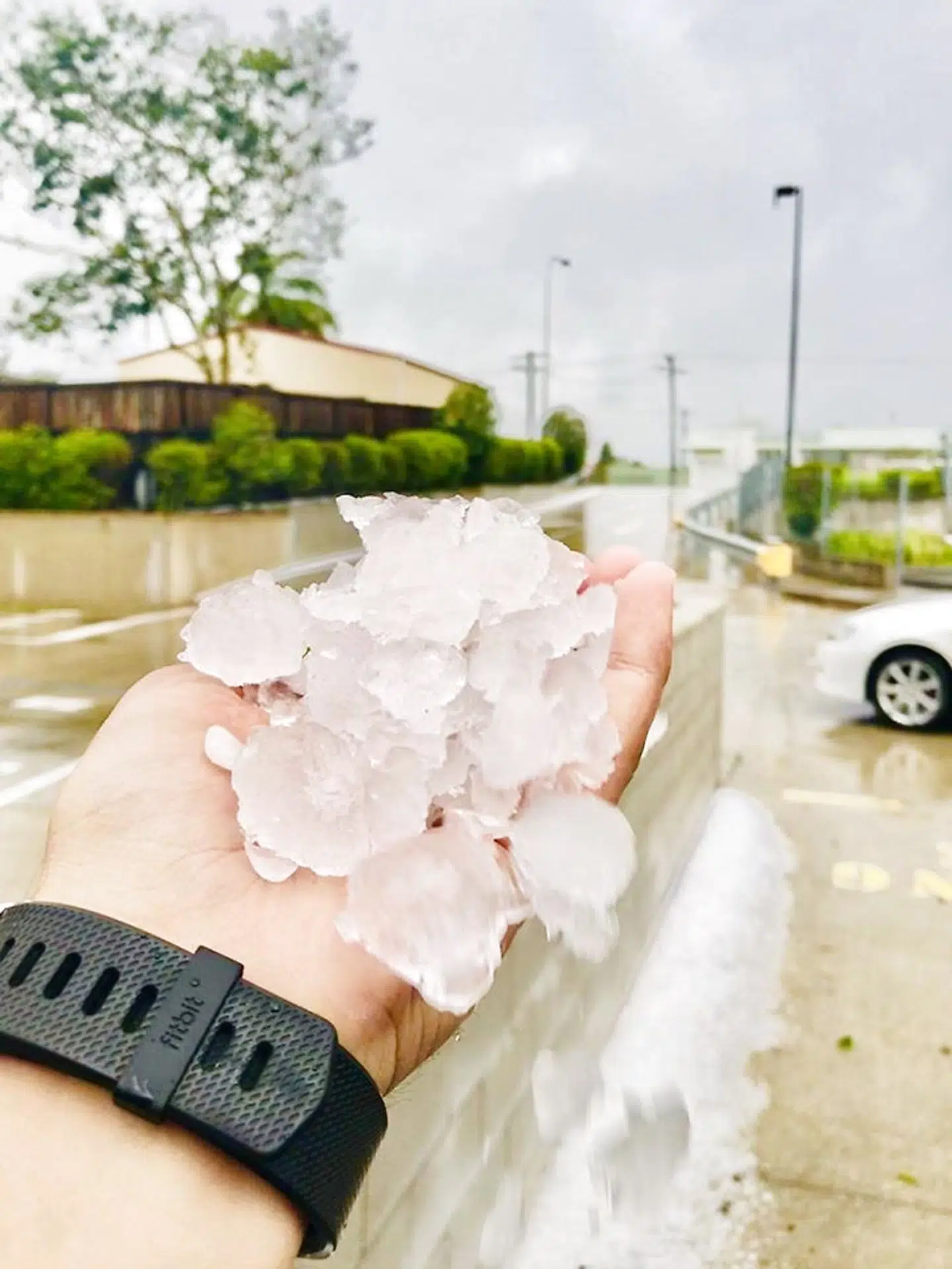 A person holds hailstones during a hailstorm in Gympie, Queensland, Australia October 11, 2018 in this picture obtained from social media. @ambrosiaindiangympie/via REUTERS THIS IMAGE HAS BEEN SUPPLIED BY A THIRD PARTY. MANDATORY CREDIT.NO RESALES.NO ARCHIVES.