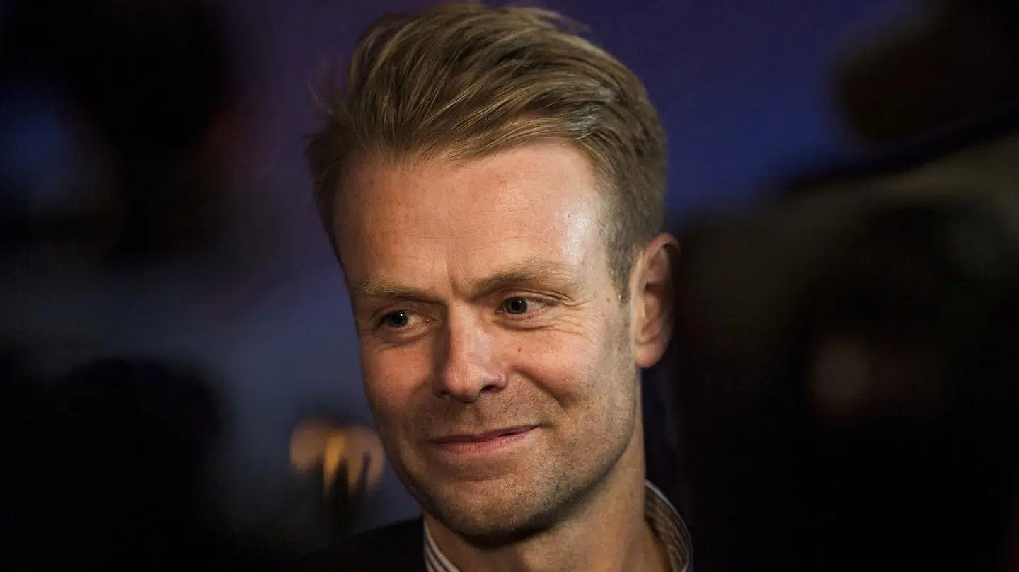 Spidskandidat (Å) Niko Grünfeld ved Alternativets valgfest "Grønt håb", Monastic, København.