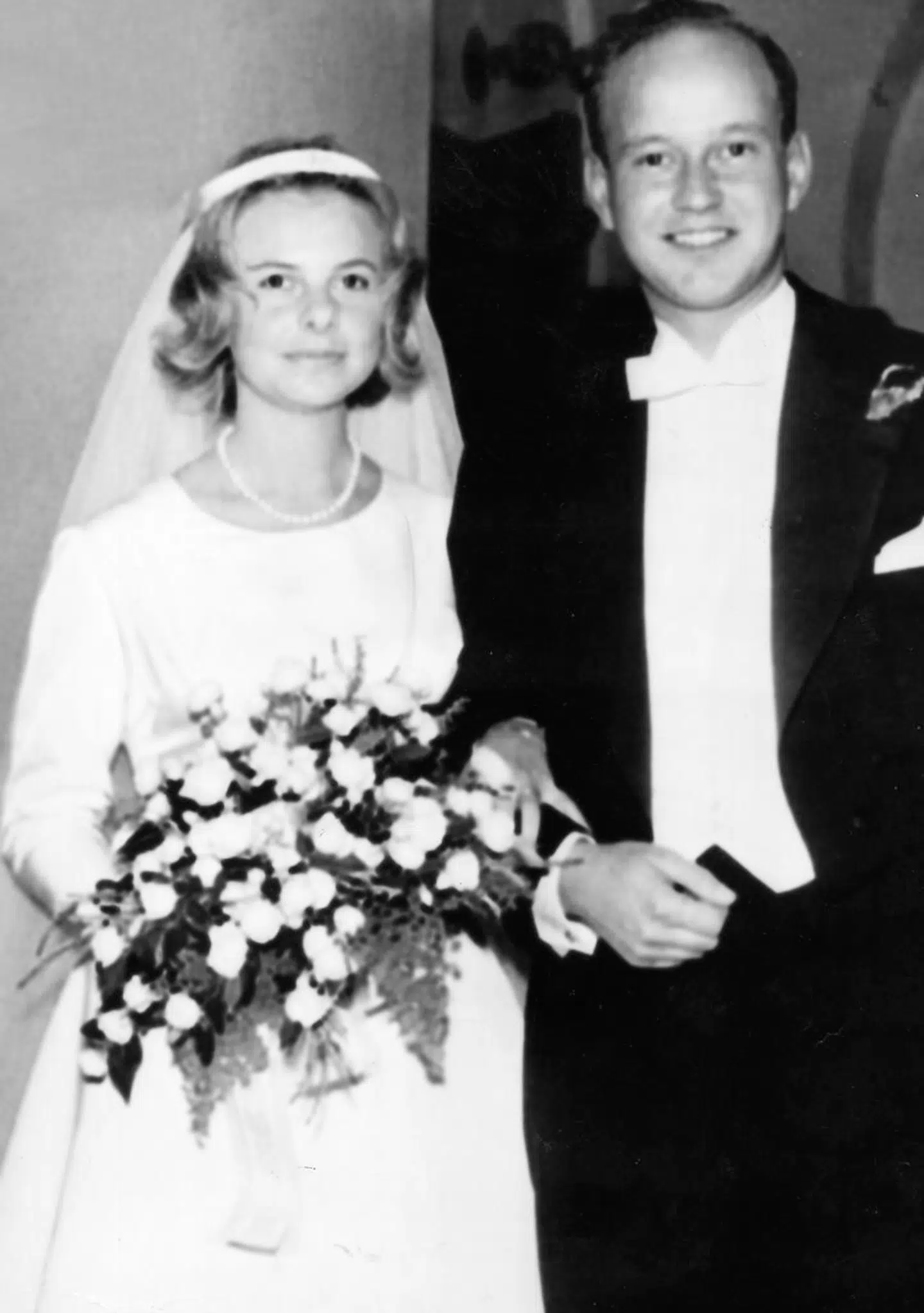 Susanne og Peter Heering fotograferet på deres bryllupsdag.