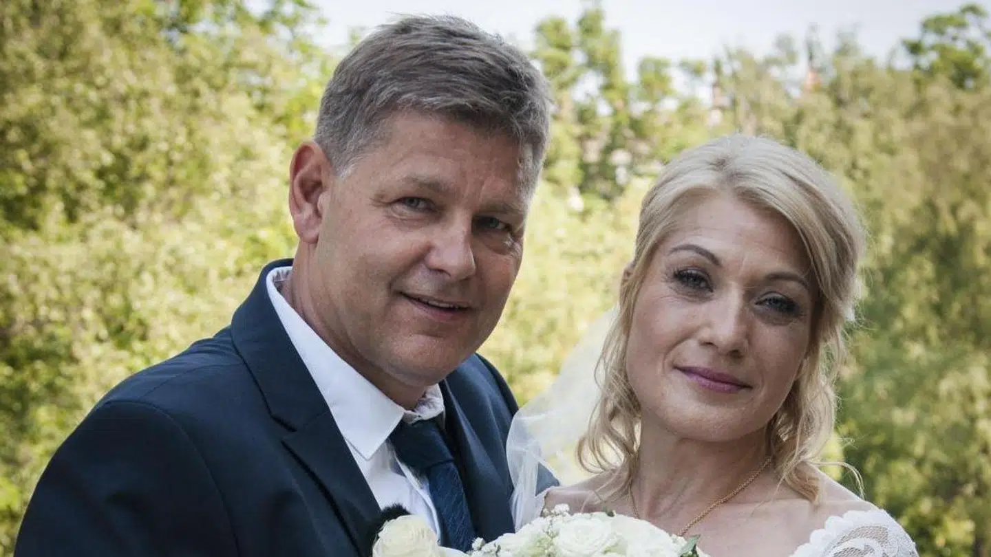 Eva Lundberg og Carsten Jensen på deres bryllupsdag. Foto: DR
