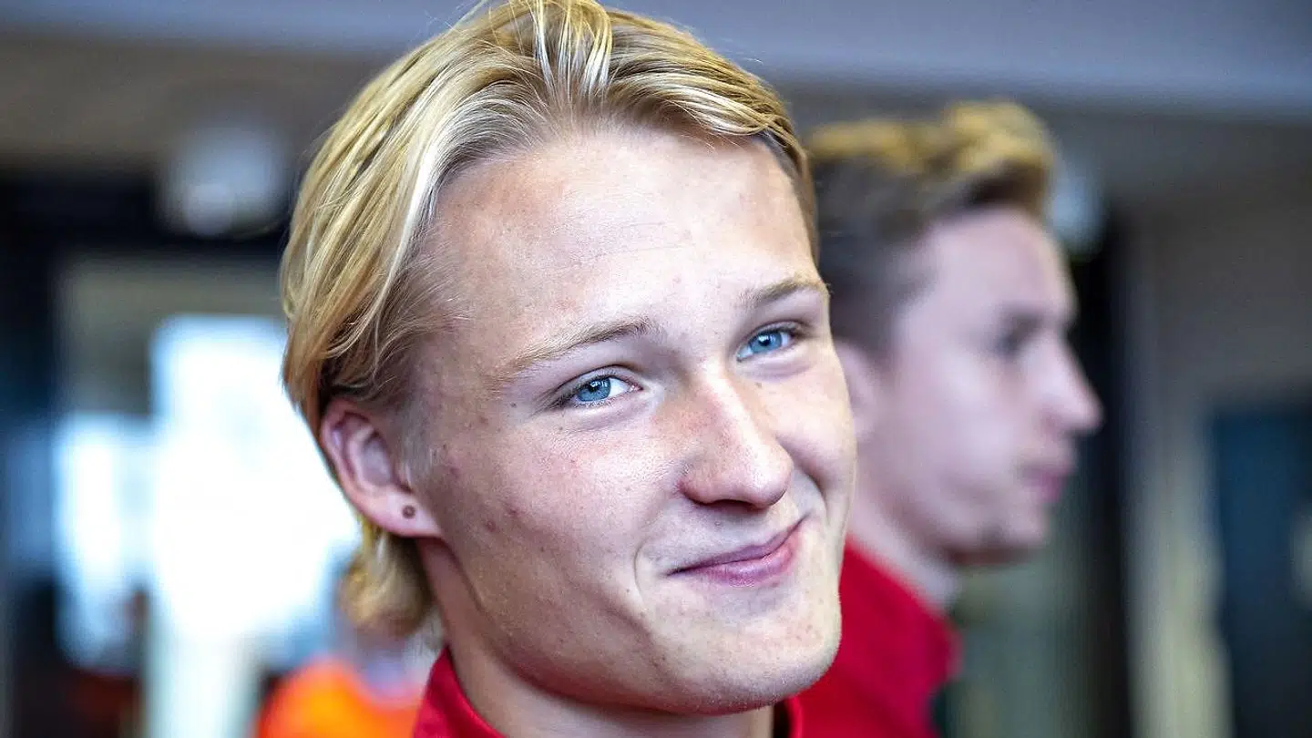 Kasper Dolberg ved fodboldlandsholdets pressemøde og træning på MCH Arena i Herning, mandag 8. oktober 2018.