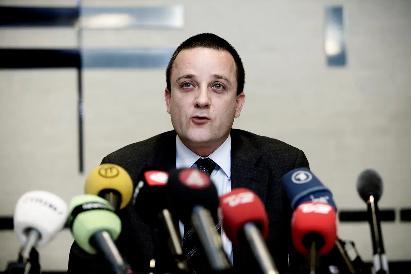 Tidligere PET-chef Jakob Scharf fotograferet under et pressemøde, mens han endnu var PET-chef. (Foto: Jeppe Bøje Nielsen/Ritzau Scanpix)