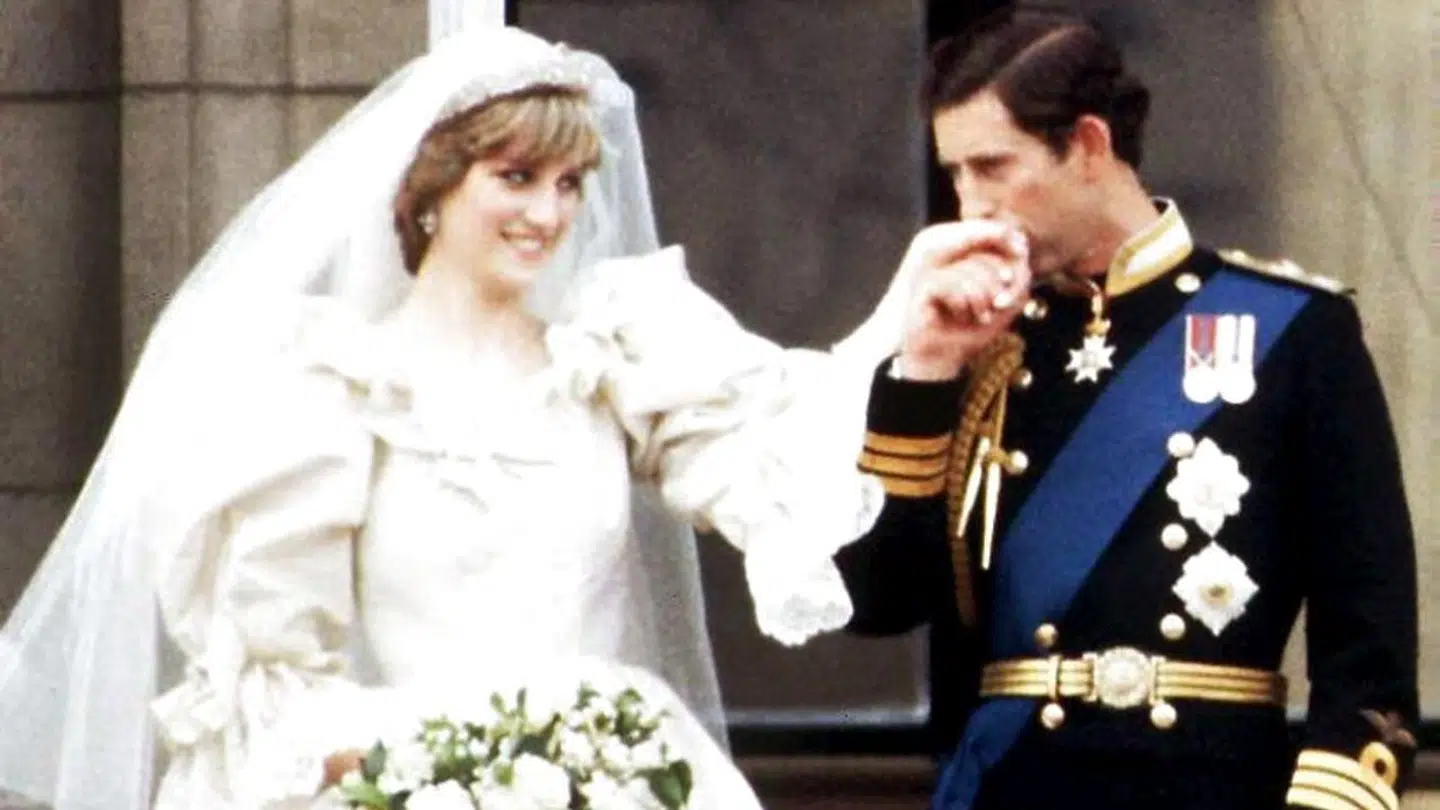 Billede fra 29. juli 1981, hvor prinsesse Diana og prins Charles blev gift.