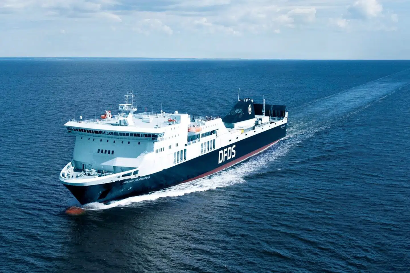 En DFDS-færge blev tirsdag ramt af et maskinnedbrud. Færgen sejler tirsdag aften videre mod sin destination i Litauen. DFDS/Handout/Ritzau Scanpix