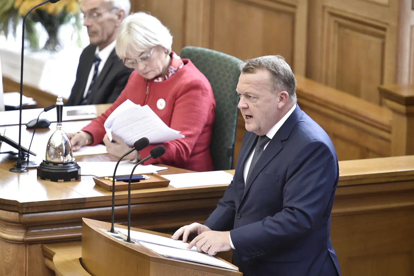 Statsminister Lars Løkke Rasmussen (V) startede sin åbningstale med at citere fra en af den netop afdøde Kim Larsens sange. Mads Claus Rasmussen/Ritzau Scanpix