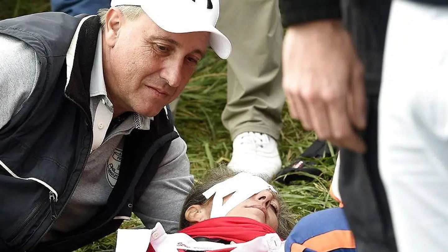 Den uheldige kvinde fik hjælp med det samme.