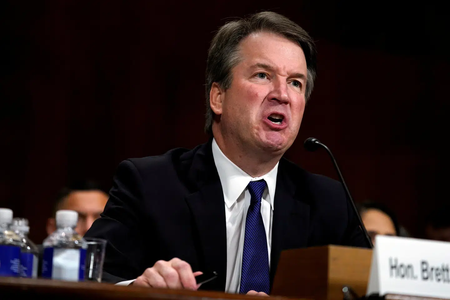 Brett Kavanaugh blev torsdag udspurgt i Senatets retsudvalg. Her skulle han forholde sig til anklagerne om et påstået seksuelt overgreb, han skal have begået i 1980'erne. Pool New/Reuters