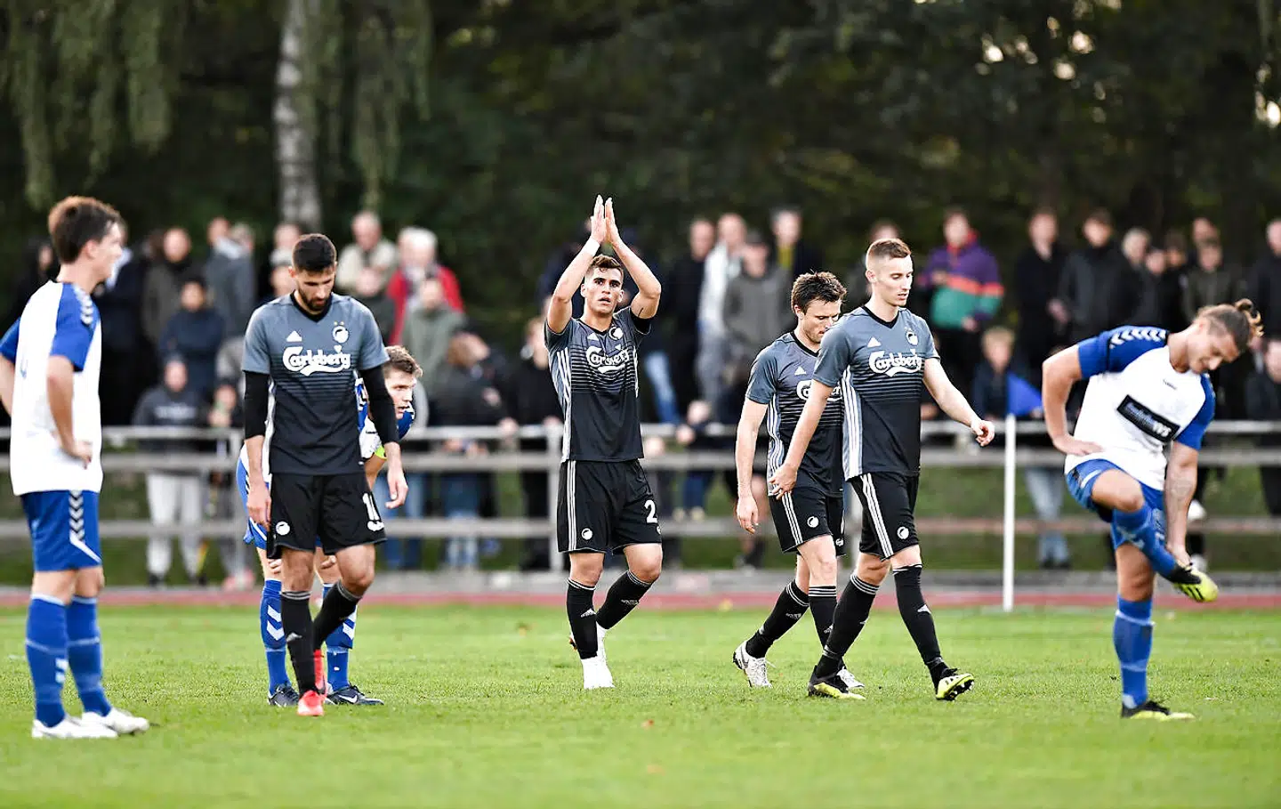 Viby IF's Simon Møller og F.C. København's Ja Gregus Sydbank pokalen i Fodbold. Viby IF - F.C København. Viby Idrætspark 27 September, 2018.. (Foto: NORDE ERNST VAN/Ritzau Scanpix)