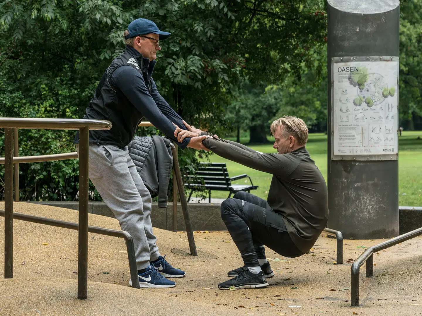 Frank og Casper øver 'dobbelt dippet'.
