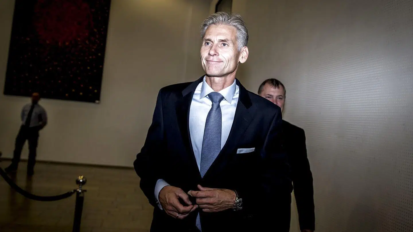 Thomas F. Borgen, afgående direktør i Danske Bank efter pressemøde, hvor Danske Bank har offentliggjort sin egen undersøgelse af hvidvask. Der er tale om mistænkelige overførelser for milliarder af kroner i banken, som har ledt til mistanke om hvidvaskning.. (Foto: Mads Claus Rasmussen/Ritzau Scanpix)