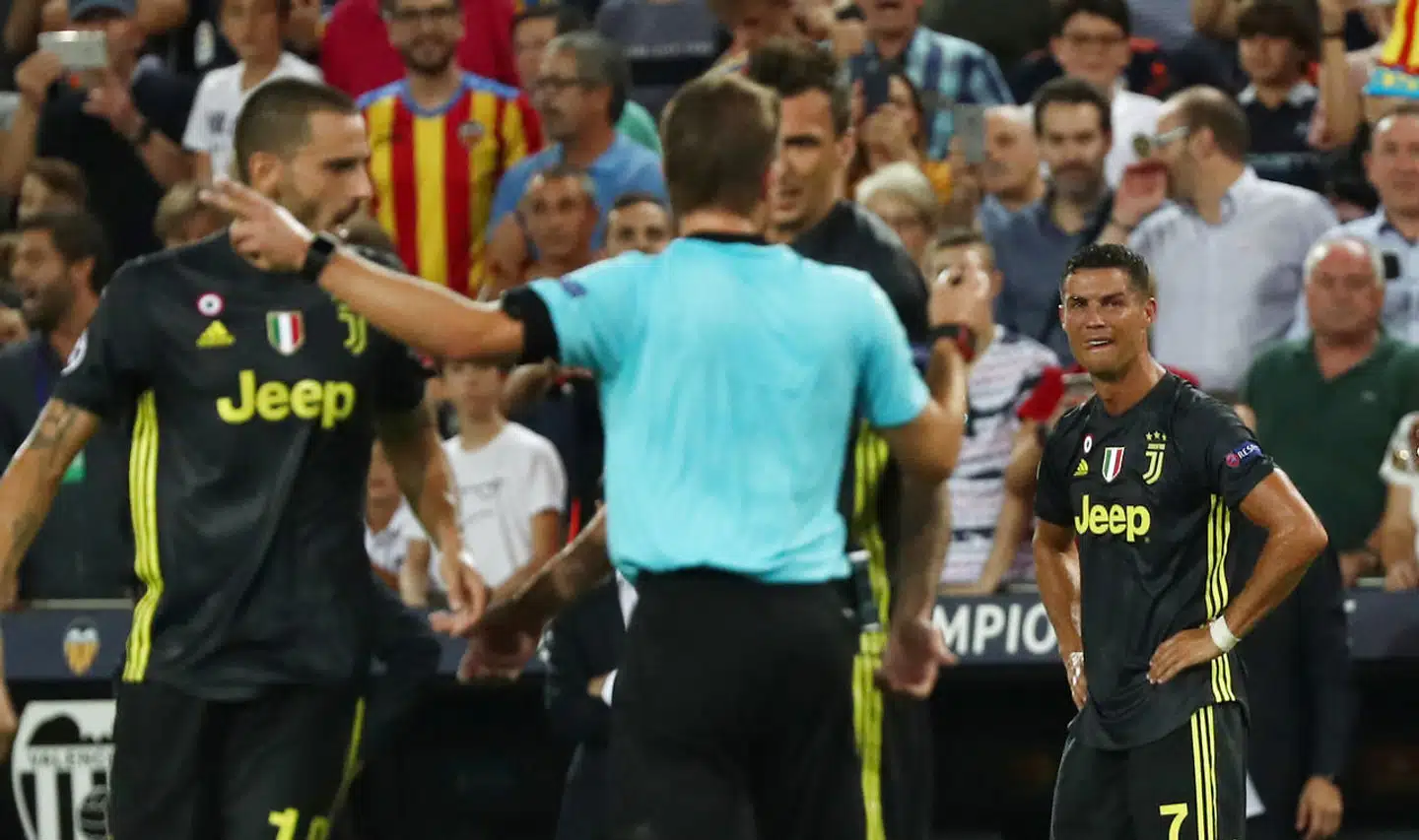 Soccer Football - Champions League - Group Stage - Group H - Valencia v Juventus - Mestalla, Valencia, Spain - September 19, 2018 Juventus' Cristiano Ronaldo reacts after he is sent off REUTERS/Sergio Perez