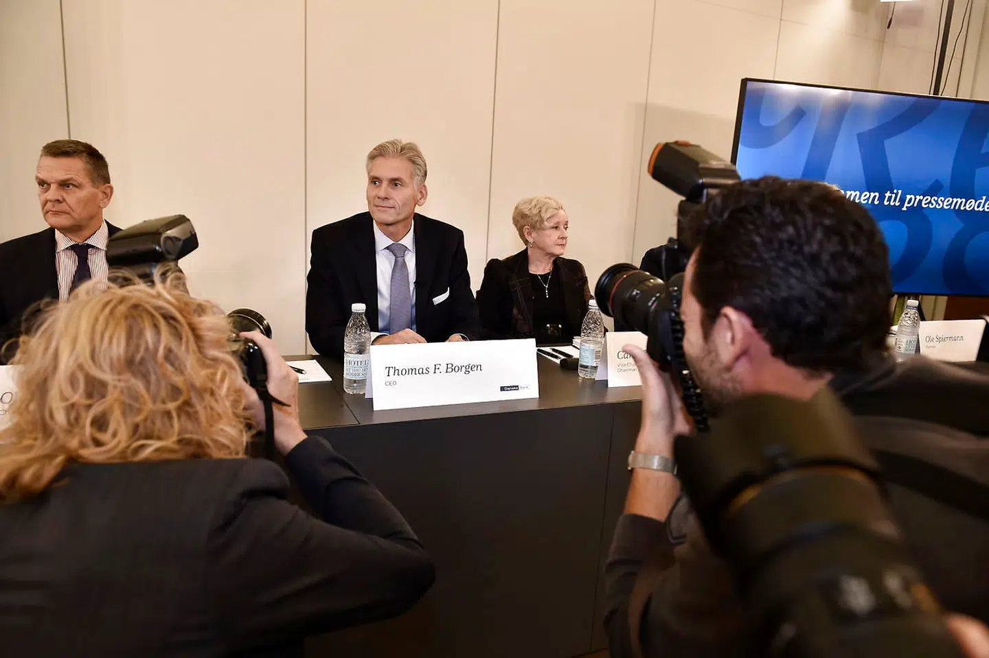 Danske Bank offentliggør på et pressemøde konklusionerne i den interne advokatundersøgelse, som banken selv har sat i værk af hvidvask af penge i bankens filial i Estland.