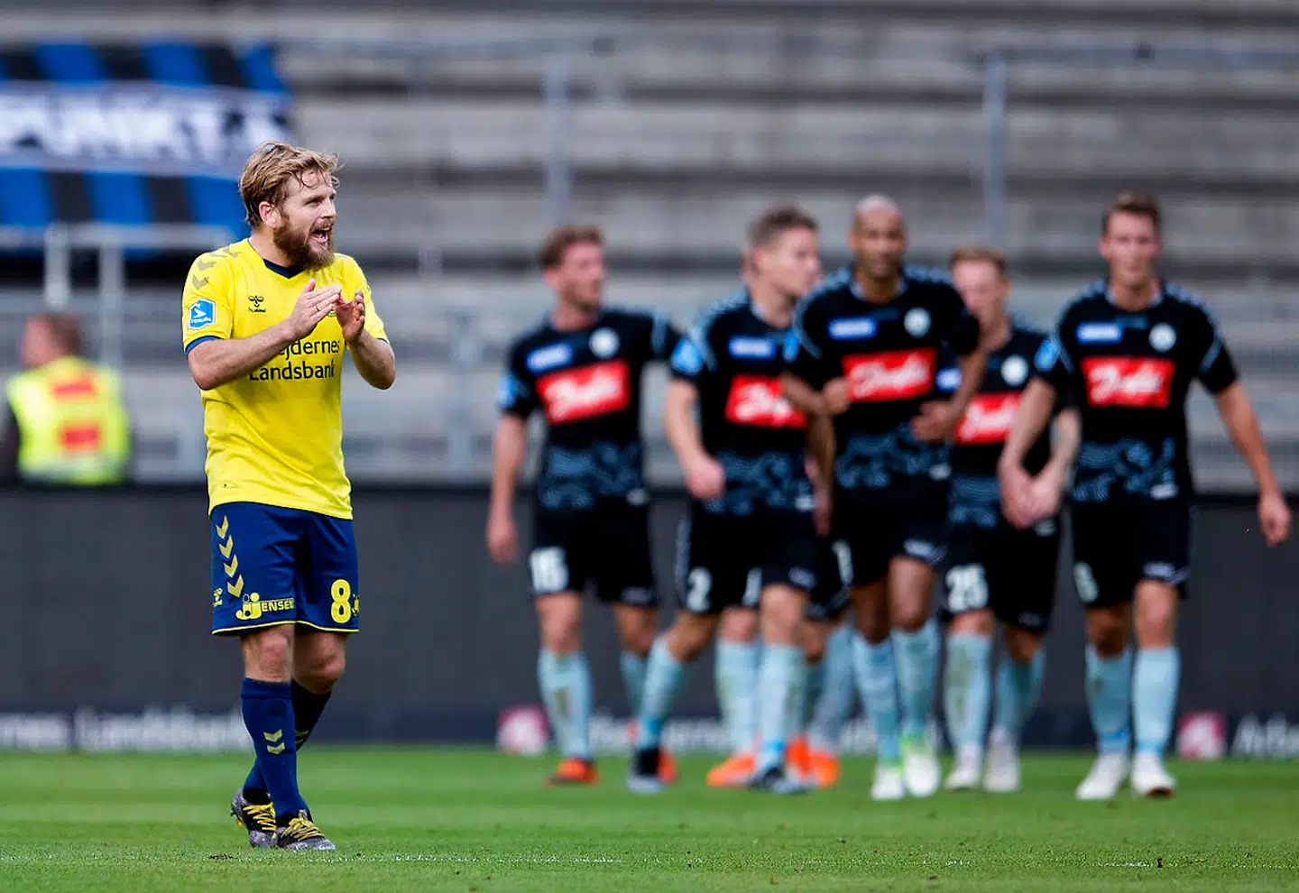Brøndbys Kasper Fisker ved 1-2-målet i kampen mellem Brøndby og Sønderjyske.
