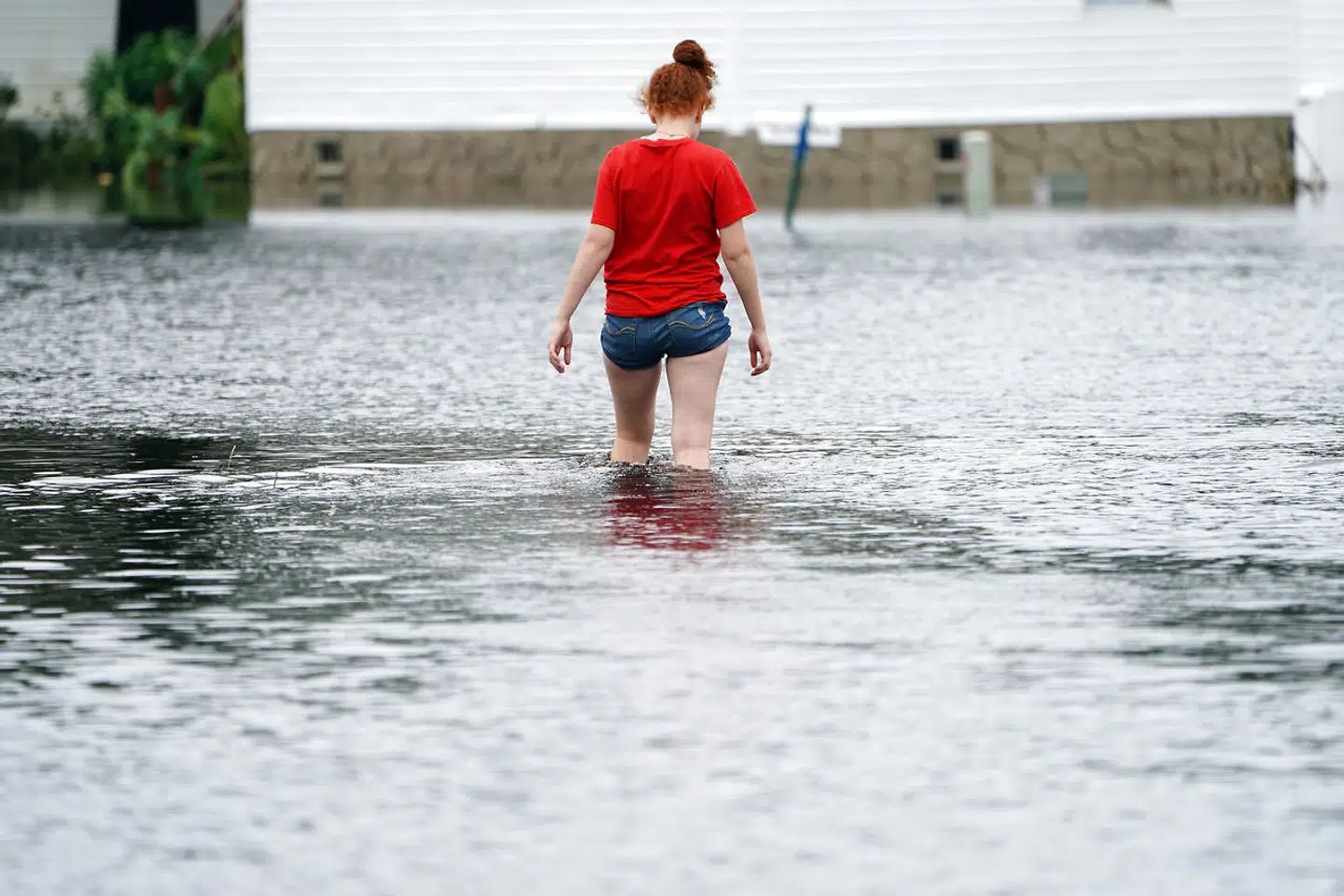 Voldsomme oversvømmelser i Piney Green, North Carolina i USA. Den 16. september 2018.