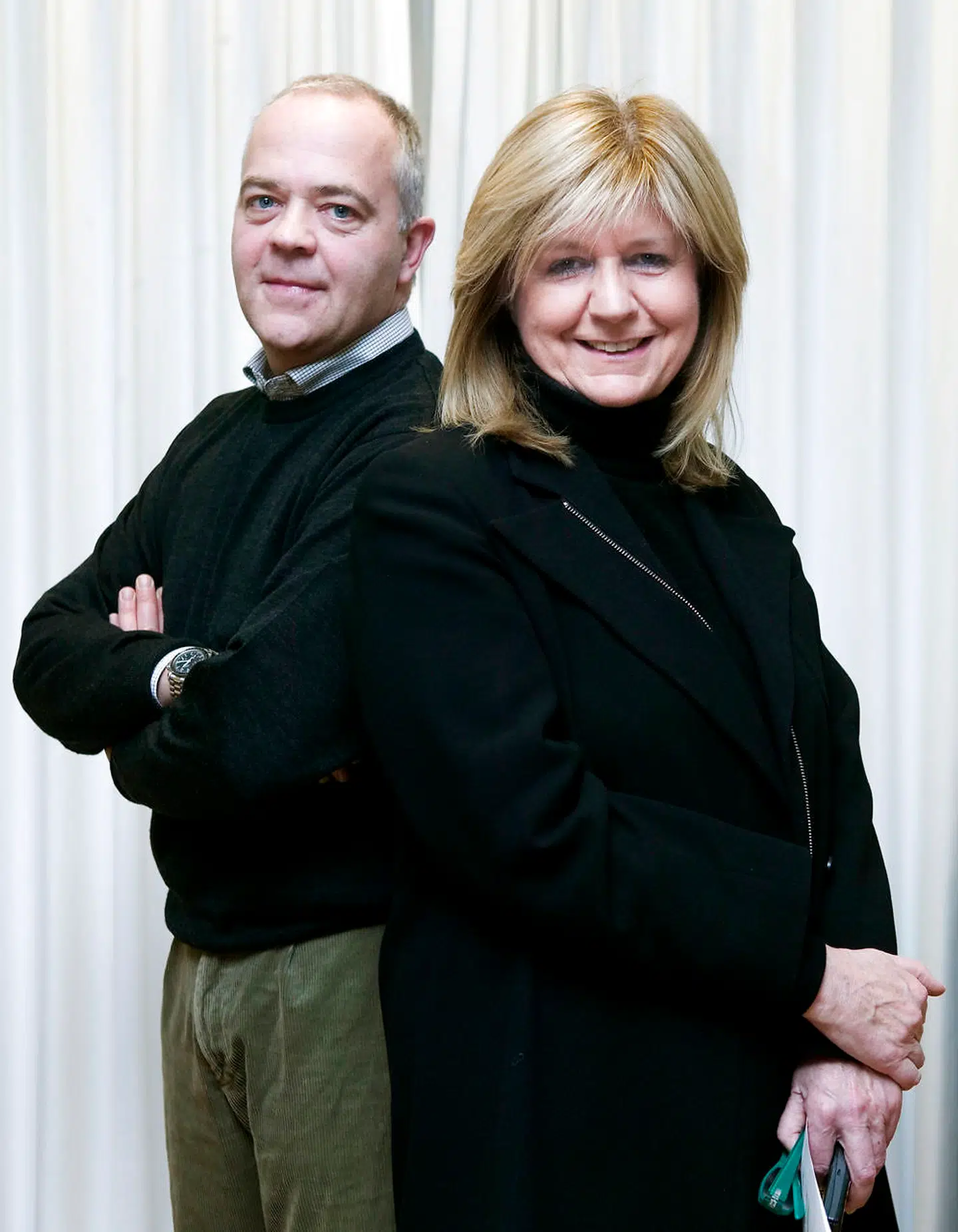 Journalist Jes Dorph-Petersen er general på TV2's dækning af den kongelige barnedåb. Her sammen med journalist Ulla Terkelsen.