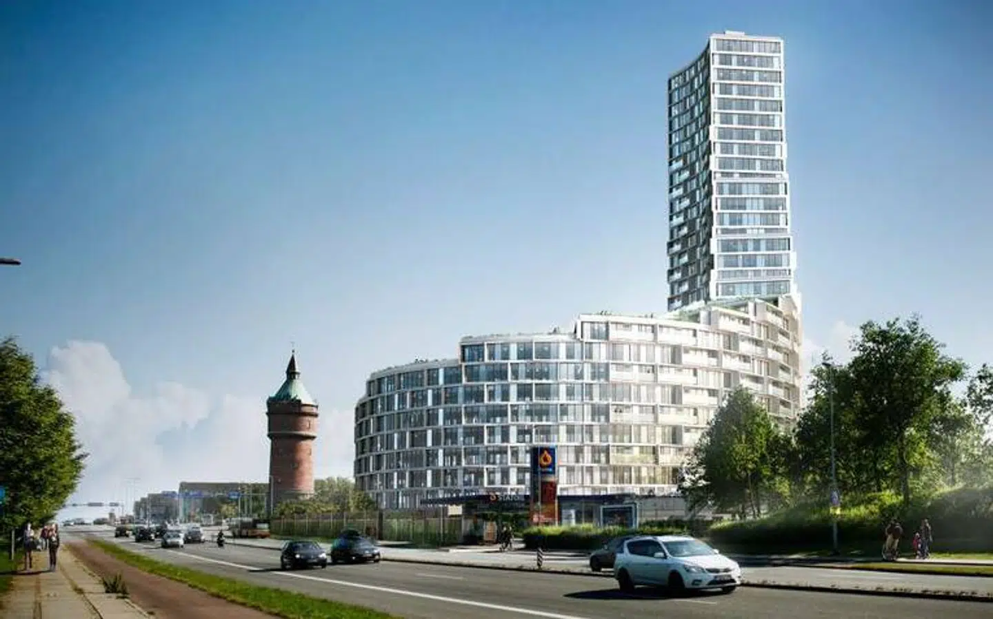 Det nye bolighøjhus på 96 meter, der planlægges at opføres på grunden, hvor Hotel la Tour er i dag.