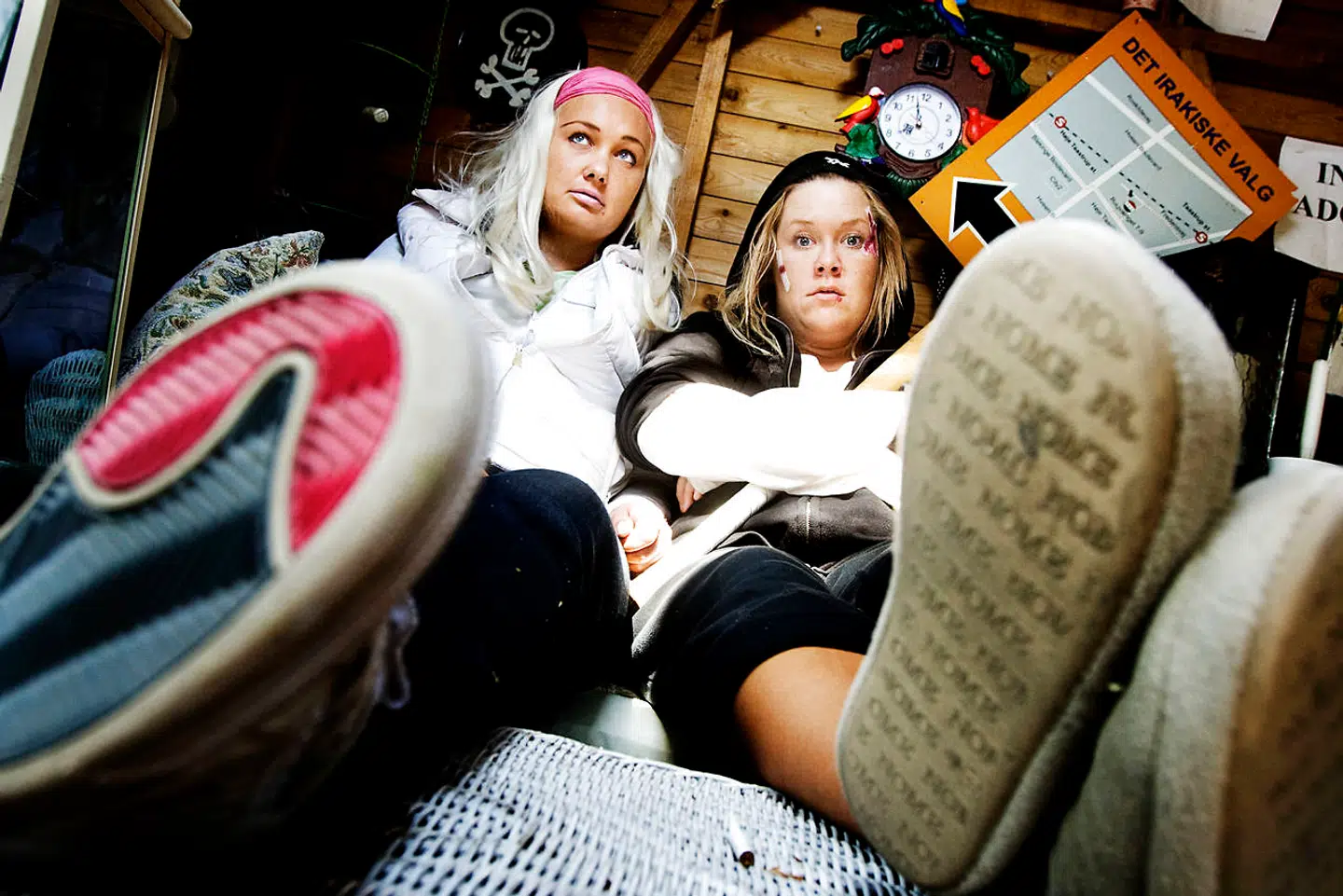 Linda P og Christina Sederqvist fra 'Piger på prøveløsladelse', hvor de begge fik stor succes i rollerne som Winnie og Karina.