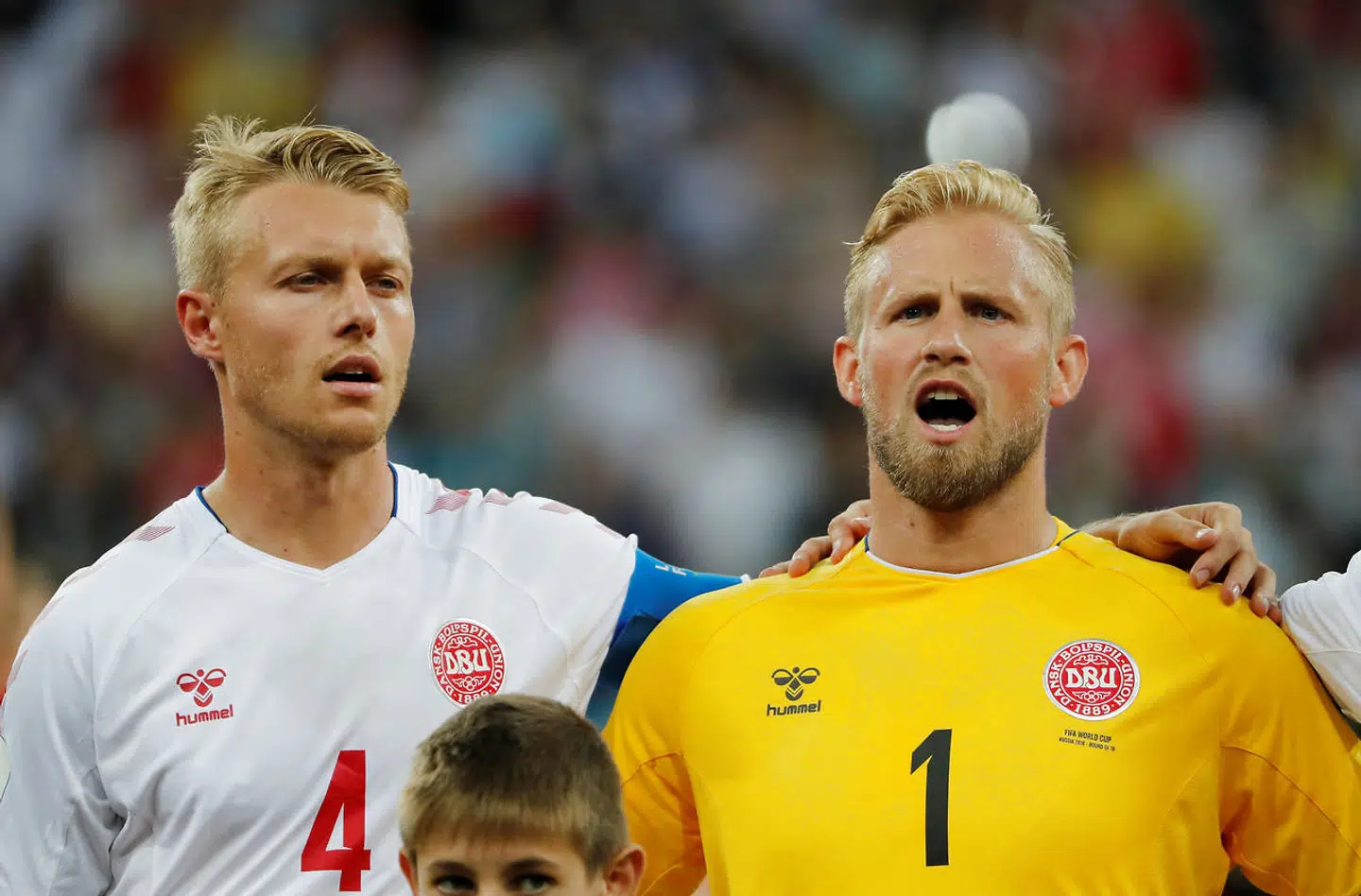 Simon Kjær og Kasper Schmeichel.