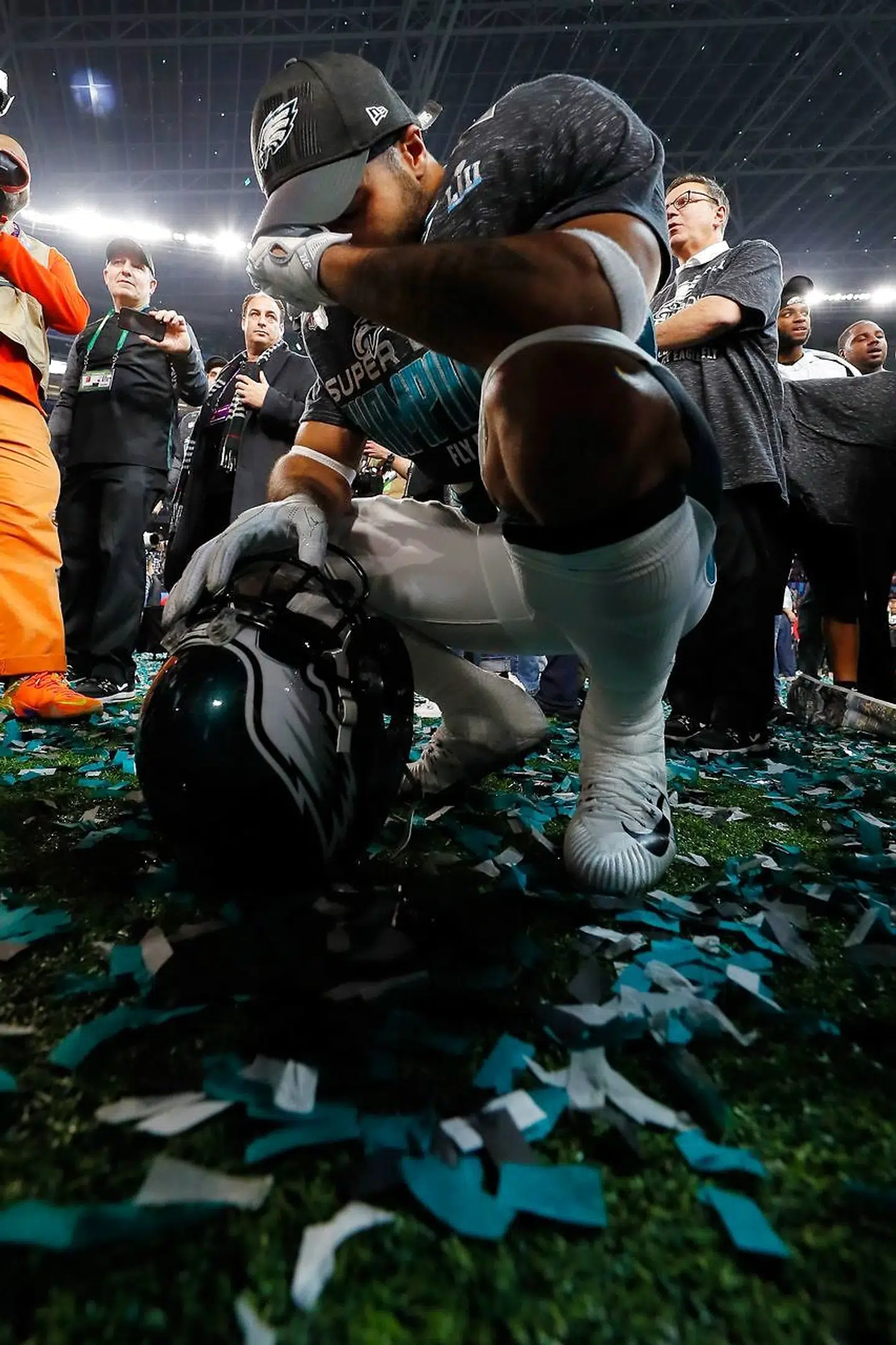 Mychal Kendricks jubler efter Super Bowl-triumfen.