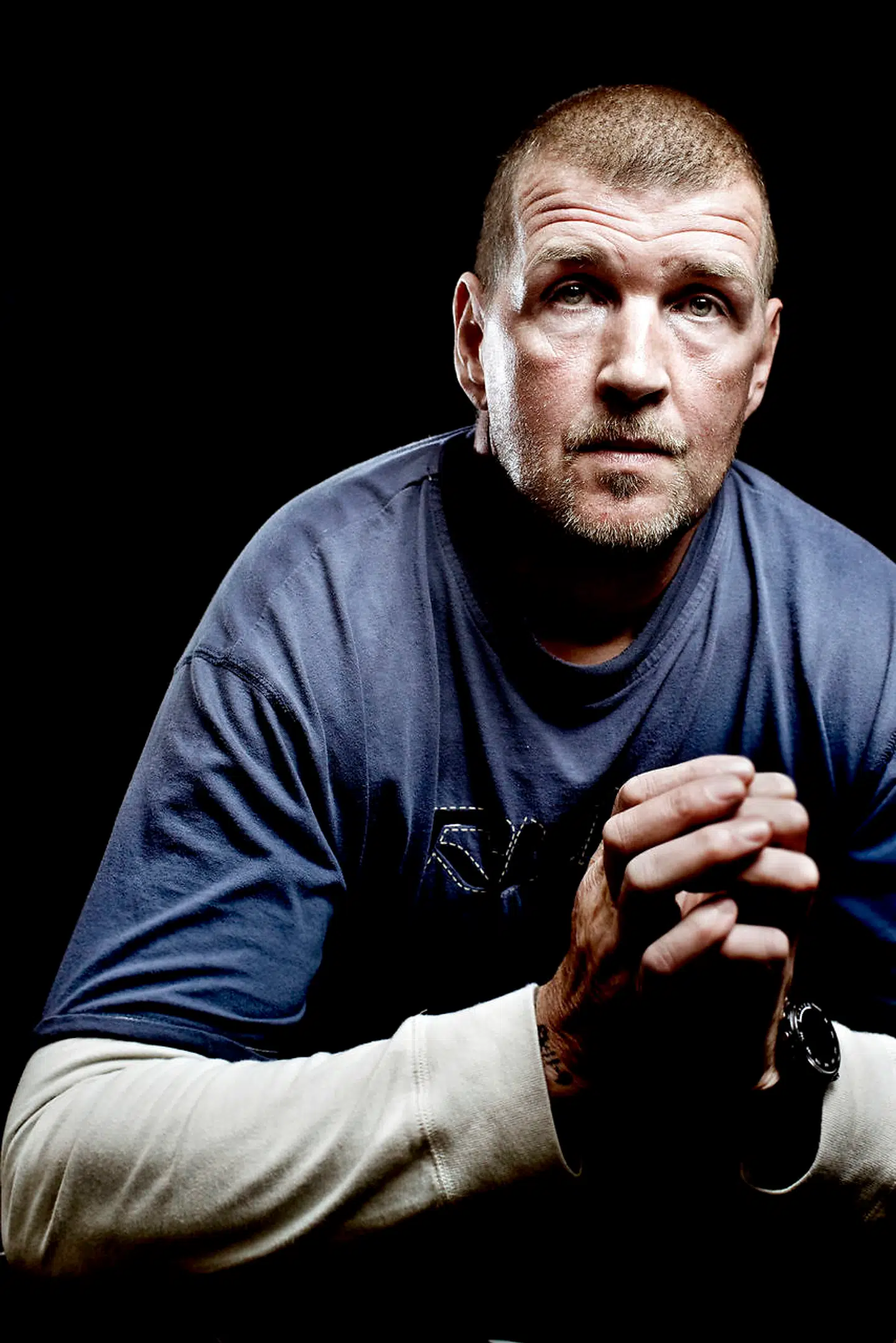 Jørgen "Fehår" Nielsen, medlem af Hells Angels, fotograferet i forbindelse med et interview med B.T.