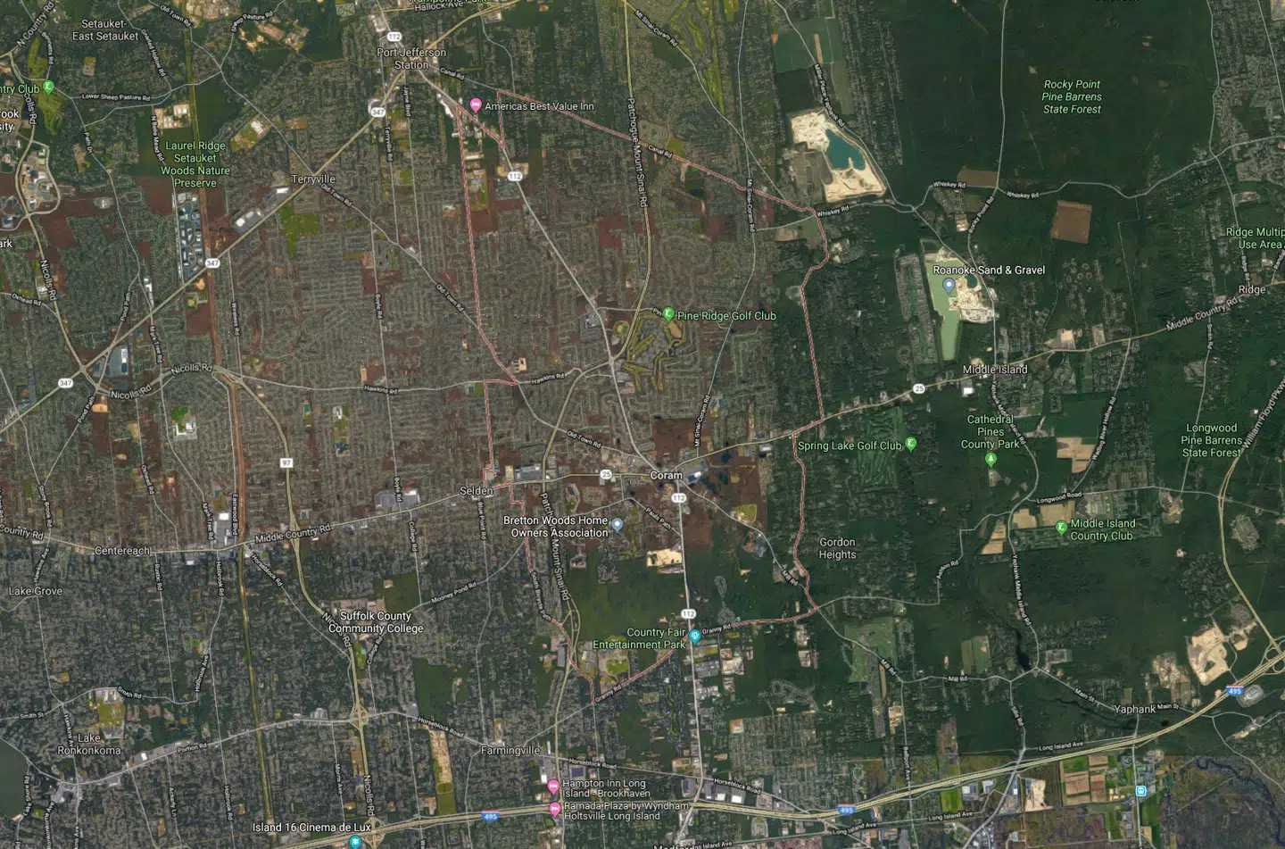 Bydelen Goram uden for New York, hvor en handicappet 11-årig pige døde af varmen i en parkeret bil.