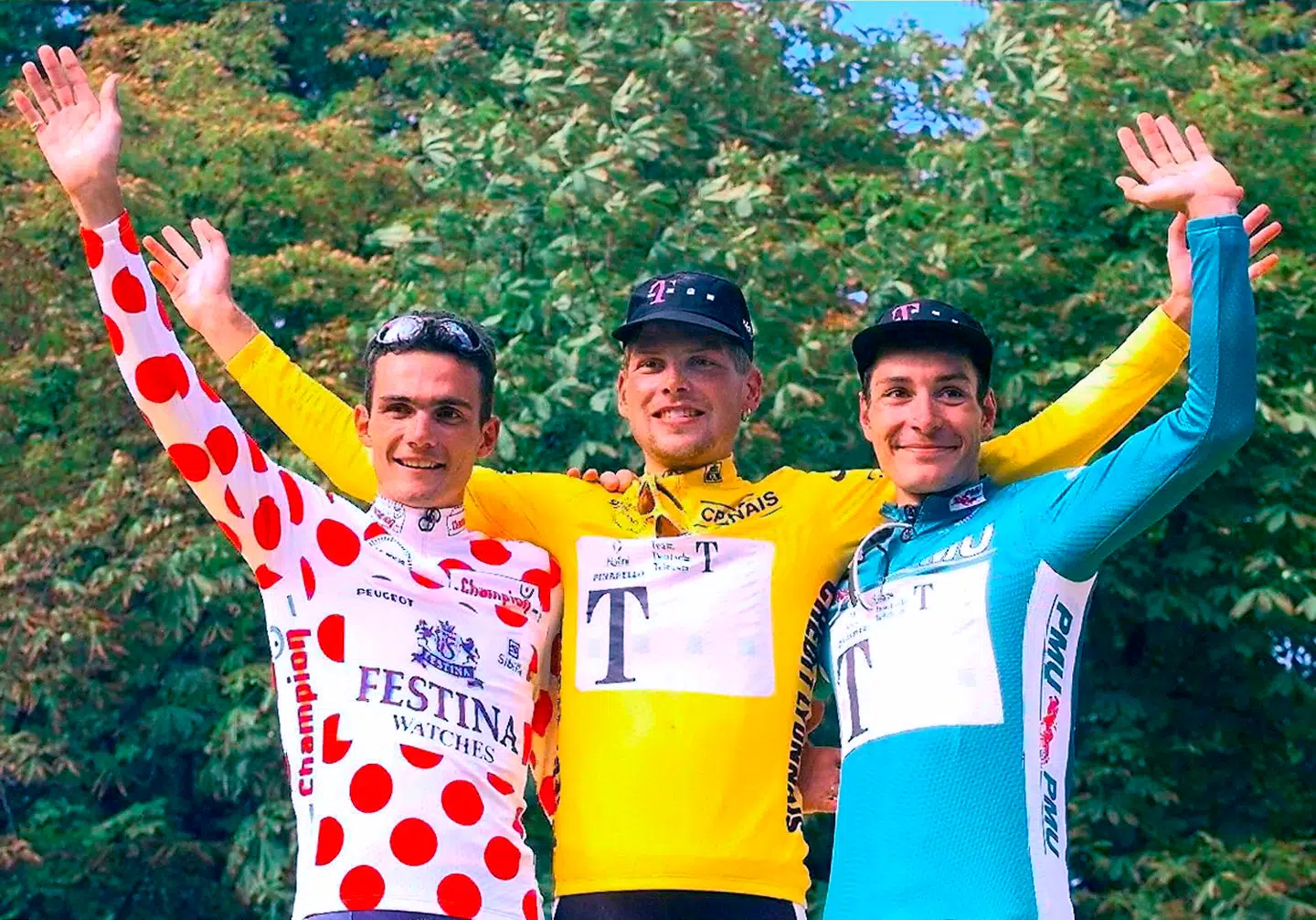 Jan Ullrich hyldes som Tour de France-vinder i 1997.