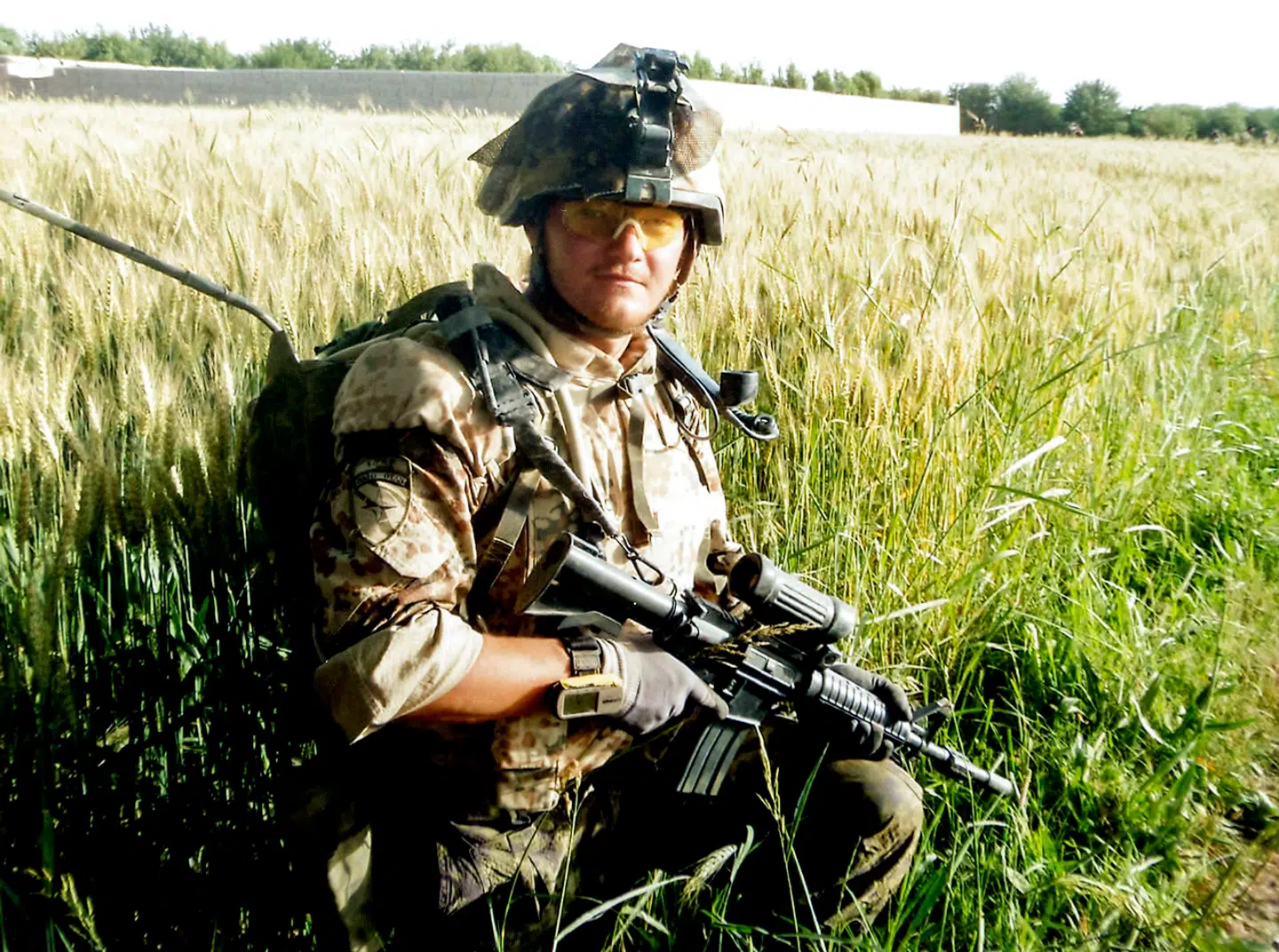 Claus Hauge Kristensen med på patrulje i den grønne zone. (PRIVATFOTO)