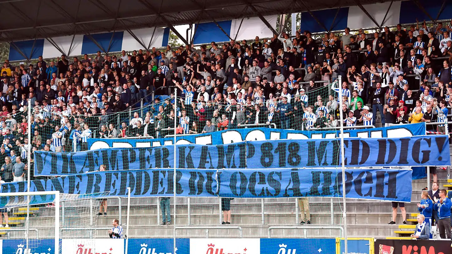 Det var dette banner, der blev vist frem i Odense søndag aften.