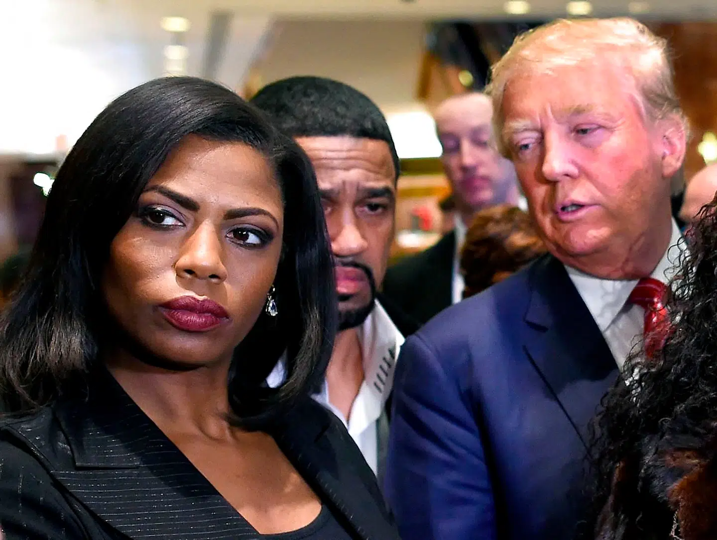 Omarosa Manigault Newman og præsident Donald Trump.