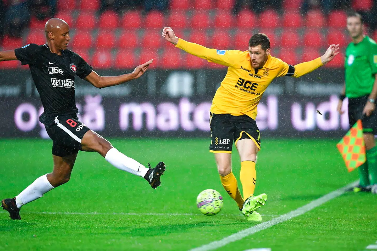 Ayo Simon Okosun. Superliga-fodbold: FC Midtjylland mod AC Horsens. Søndag den 12. august 2018. (Foto: Claus Fisker/Scanpix 2018)
