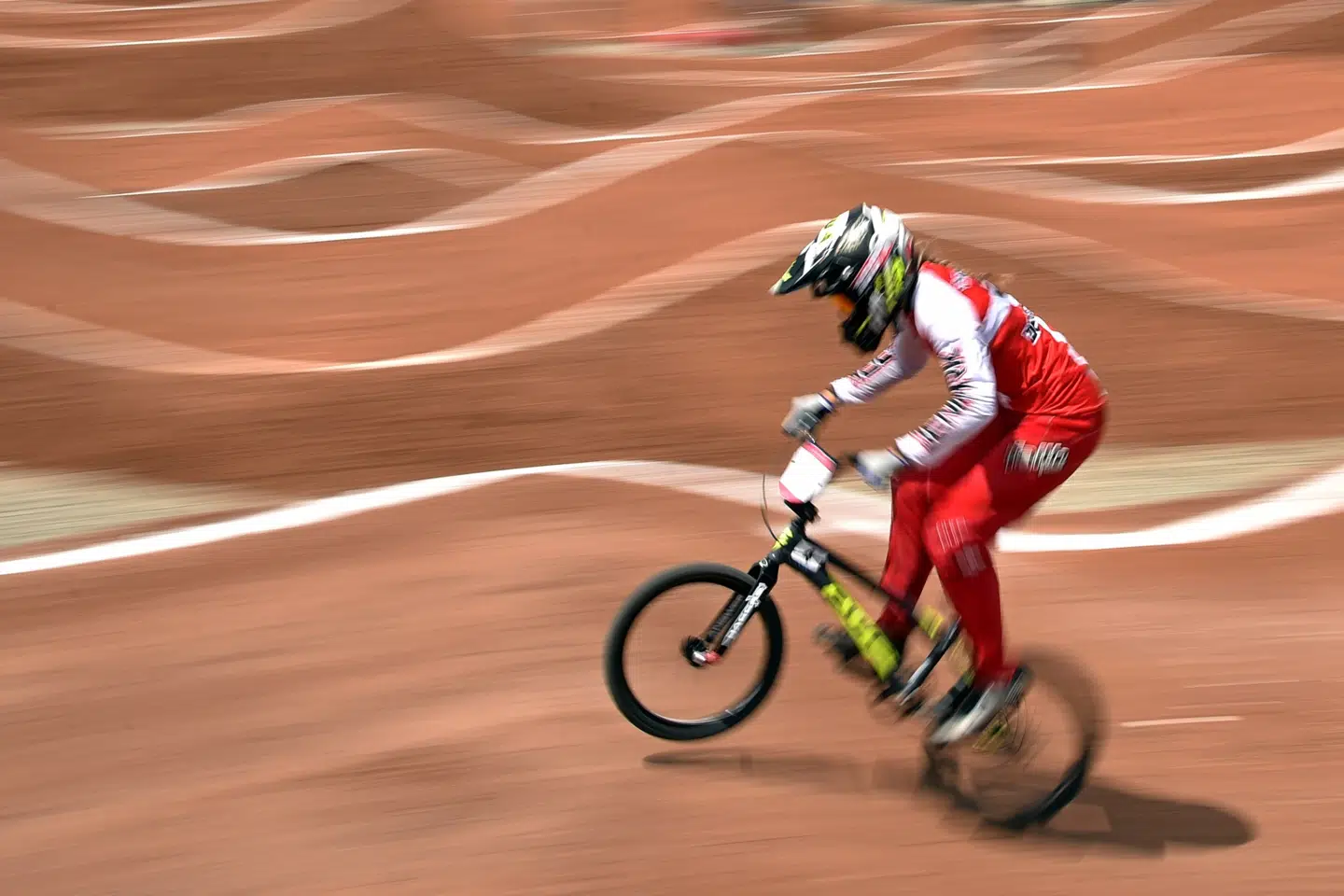 Simone Tetsche Christensen vandt lørdag EM-sølv på sin BMX-cykel. Kirill Kudryavtsev/arkiv/Ritzau Scanpix
