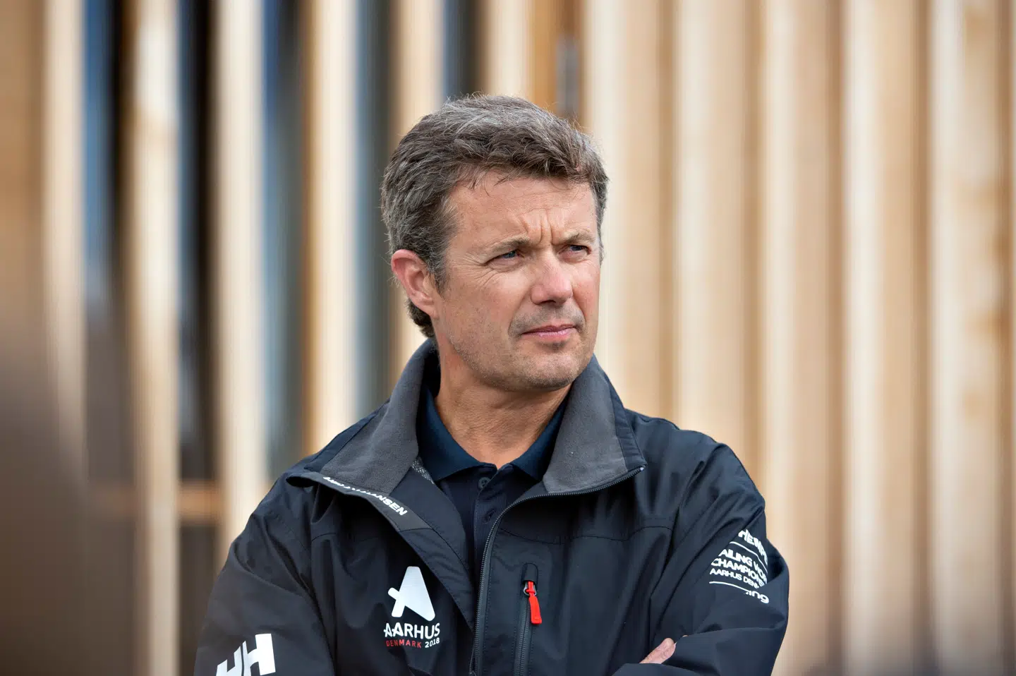 Kronprins Frederik. Kronprins Frederik ankommer til VM i sejlsport ved Aarhus Havn, Lørdag den 11 august 2018