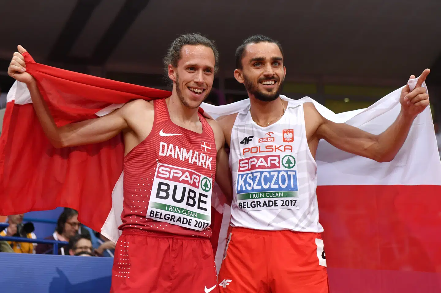 Andreas Bube (til venstre) har tidligere leveret gode resultater på europæisk niveau, og lørdag aften jagter han EM-metal i Berlin. Andrej Isakovic/arkiv/Ritzau Scanpix
