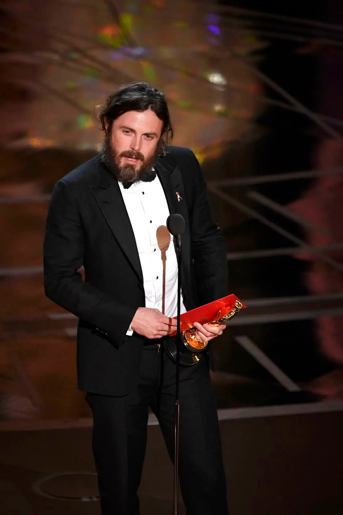 Casey Affleck holder takketale, efter han har vundet prisen for bedste mandlige hovedrolle for sin præstation i filmen "Manchester By The Sea" den 26. februar, 2017 i Hollywood, Californien.