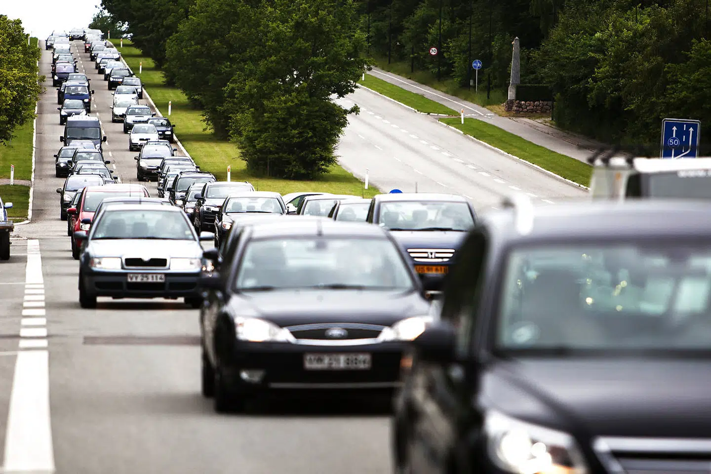 Bilkø på motorvejen.