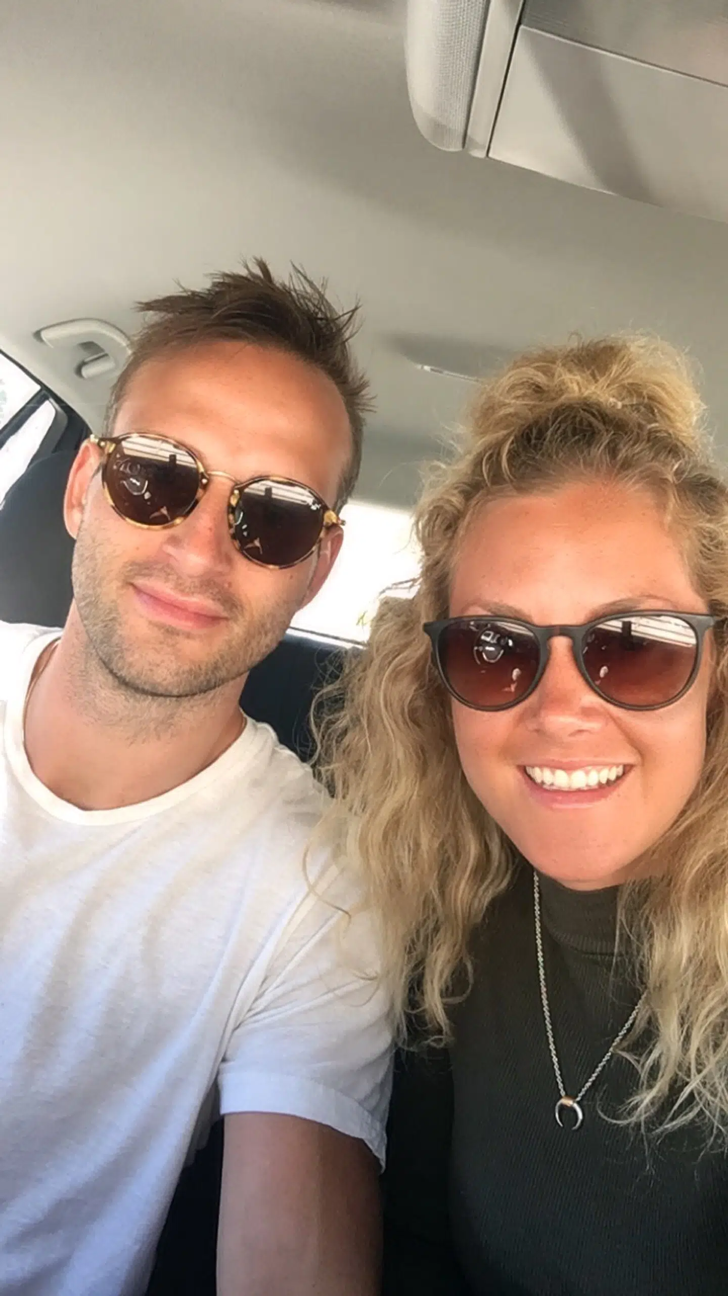 Christina Sander sammen med kæresten Michael Riis.