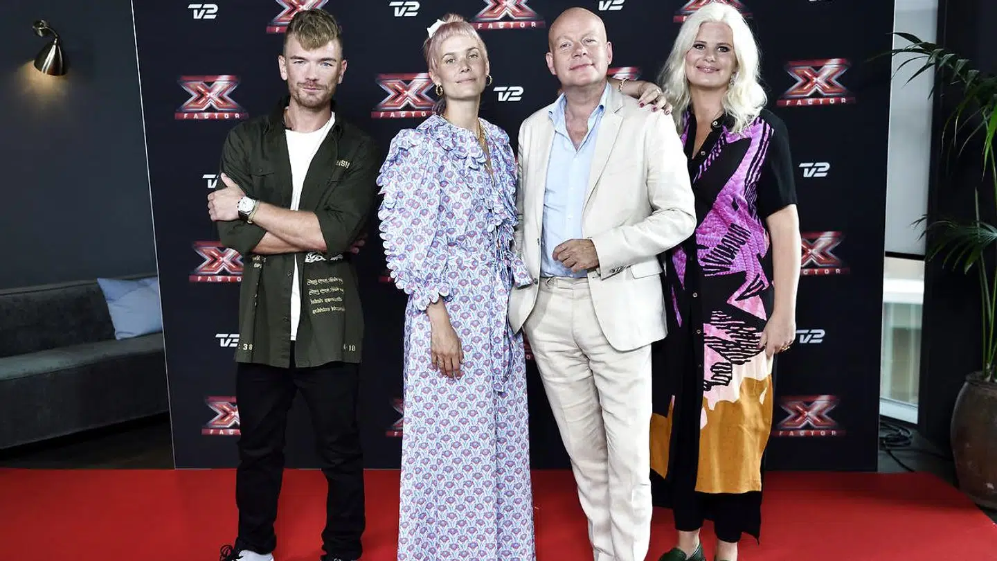 Her er dommerne Lars Ankerstjerne Christensen Nanna Øland Fabricuis og Thomas Blachman sammen med værten Sofie Linde, onsdag den 8. august 2018.