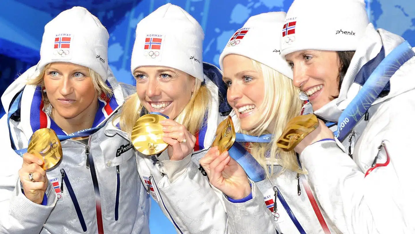 Vibeke Skofterud (til venstre) vandt guld under vinter-OL i Vancouver tilbage i 2010.