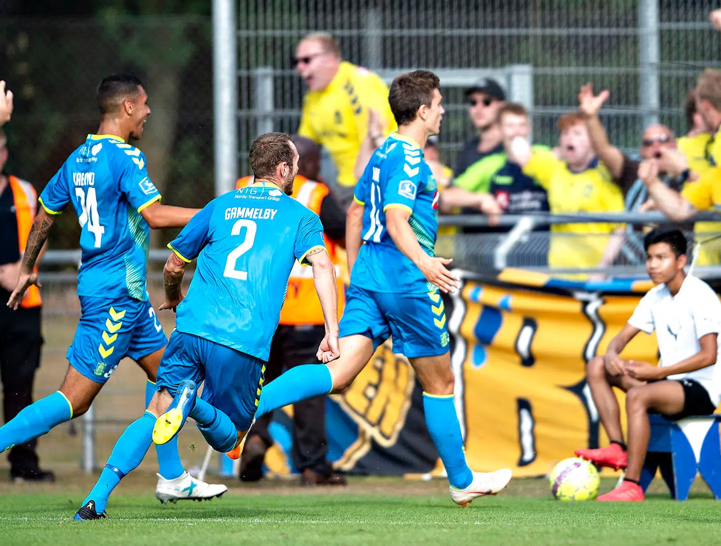 Brøndbys Mikael Uhre scorer til 2-1 i kampens overtid i Superliga-kampen mellem Hobro IK og Brøndby IF på DS Arena i Hobro , søndag 29. juli 2018.