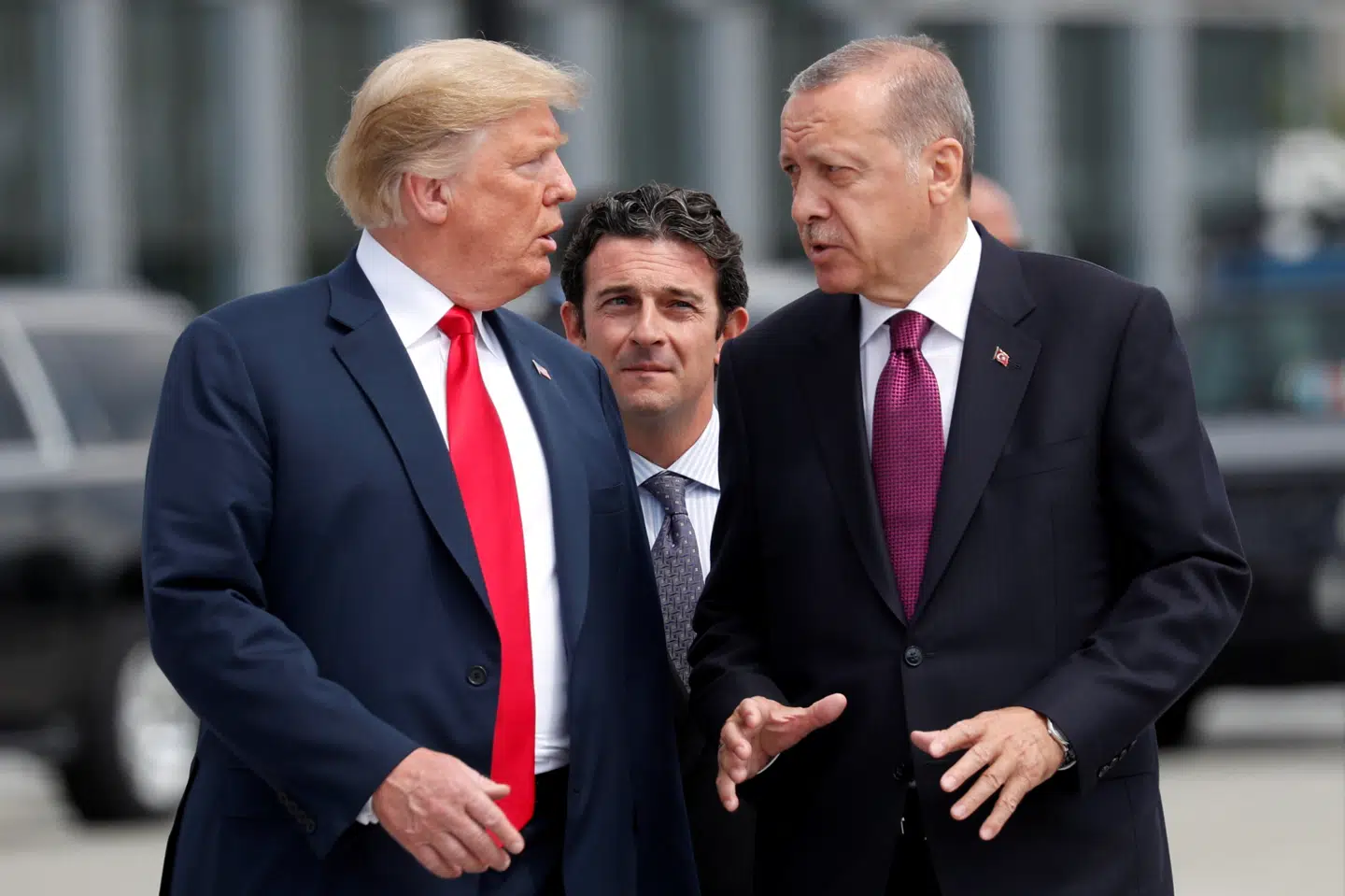 Her ses Trump og Erdogan sammen under et Nato-topmøde i år. Kevin Lamarque/arkiv/Reuters